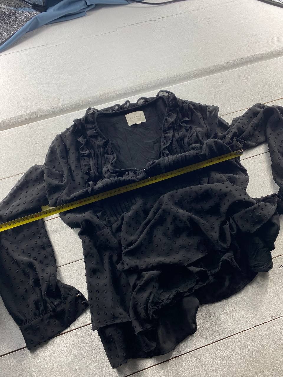 Sezane Sezane Black Ruffle Blouse Size S / US 4 / IT 40 - 9 Thumbnail