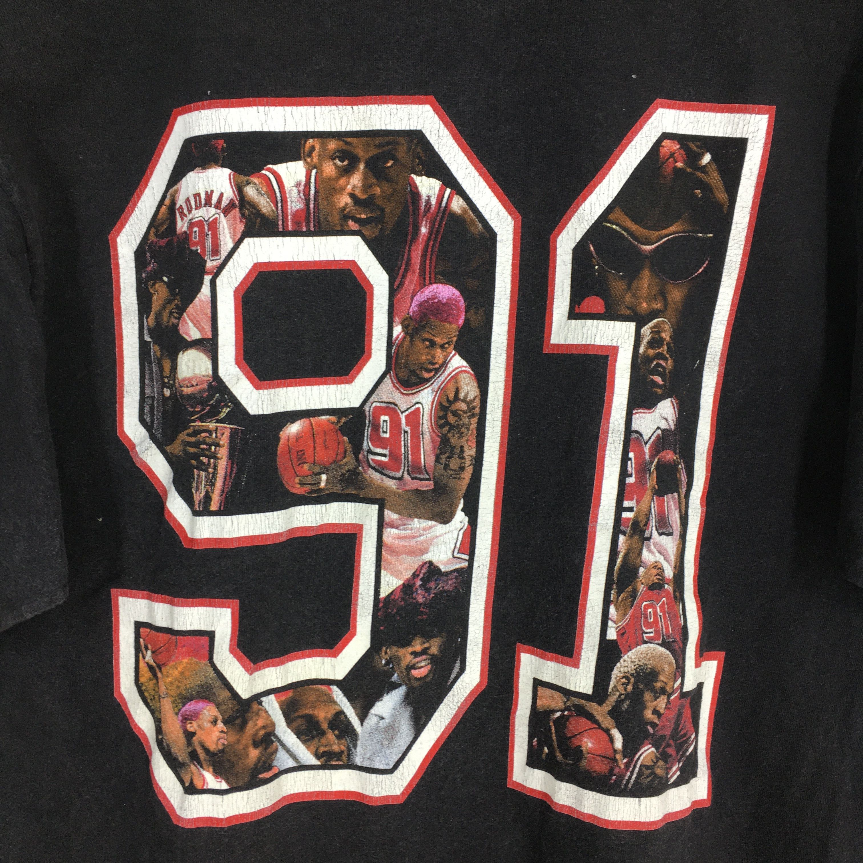 NBA × Vintage Vintage Dennis Rodman #91 Black NBA T shirt Medium Size US S / EU 44-46 / 1 - 8 Thumbnail