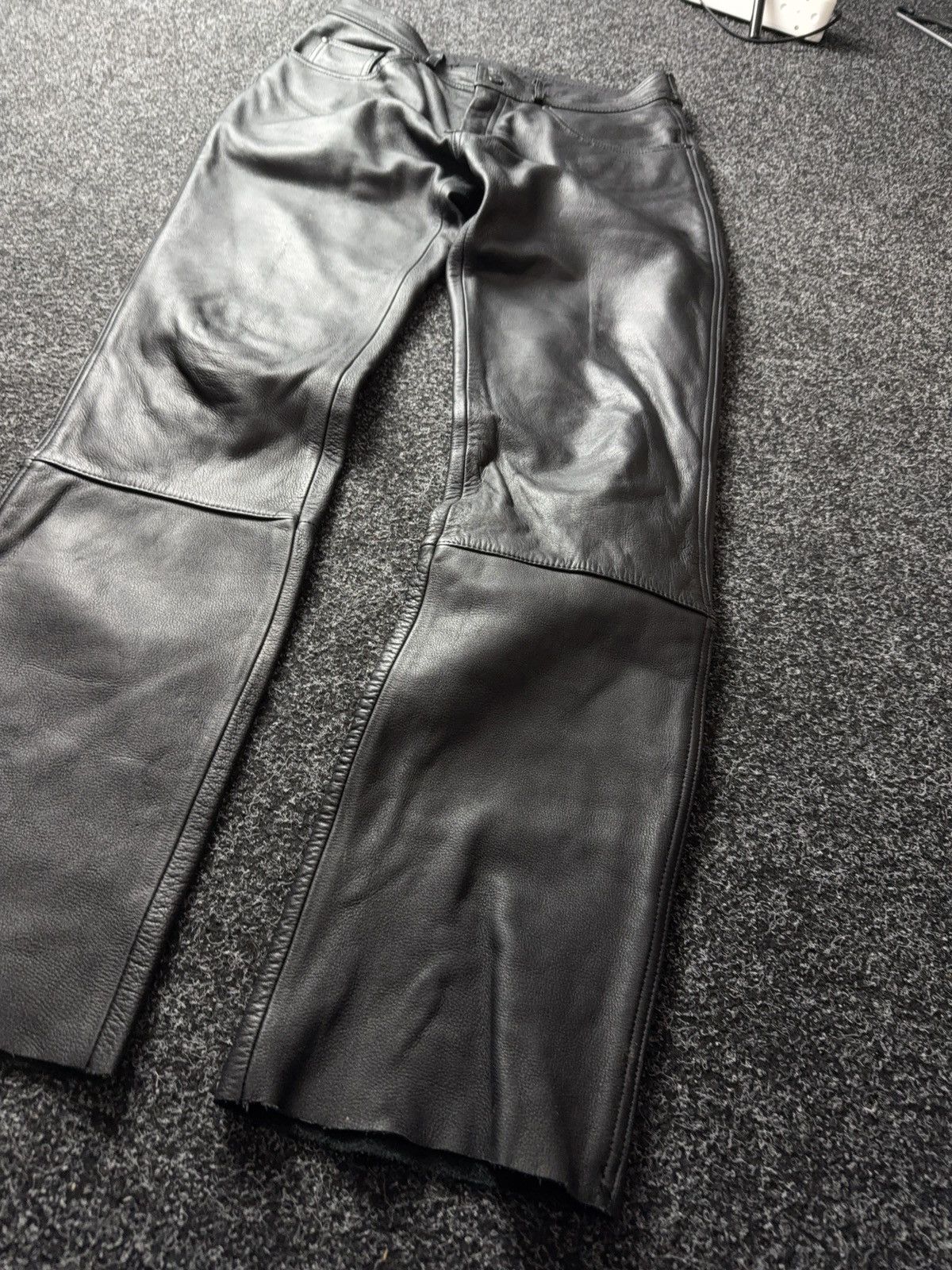 Genuine Leather 00s Racing Moto Biker Rock Punk Chrome Style Leather Pants Size US 32 / EU 48 - 4 Thumbnail
