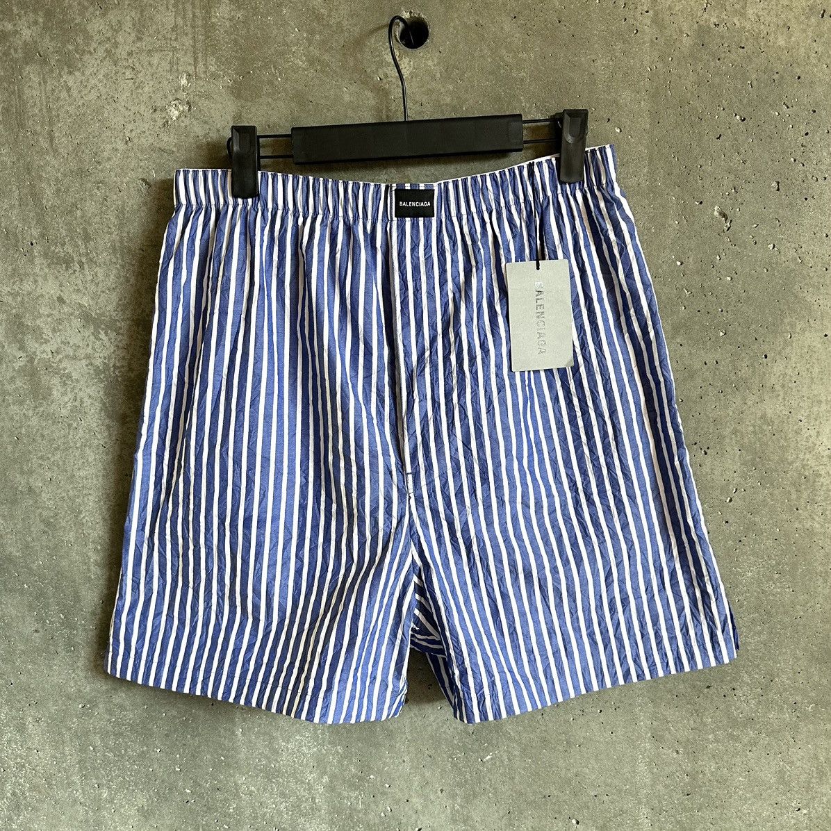 Balenciaga Crinkled Striped Poplin Boxer Shorts Size US 30 / EU 46 - 1 Thumbnail