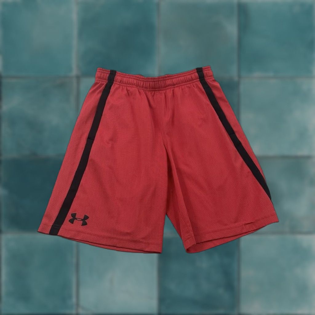 Under Armour Under Armour Shorts Men S Red Black Athletic Heat Gear Basketball Gym Training Adults Mens Size US 29 - 1 Thumbnail
