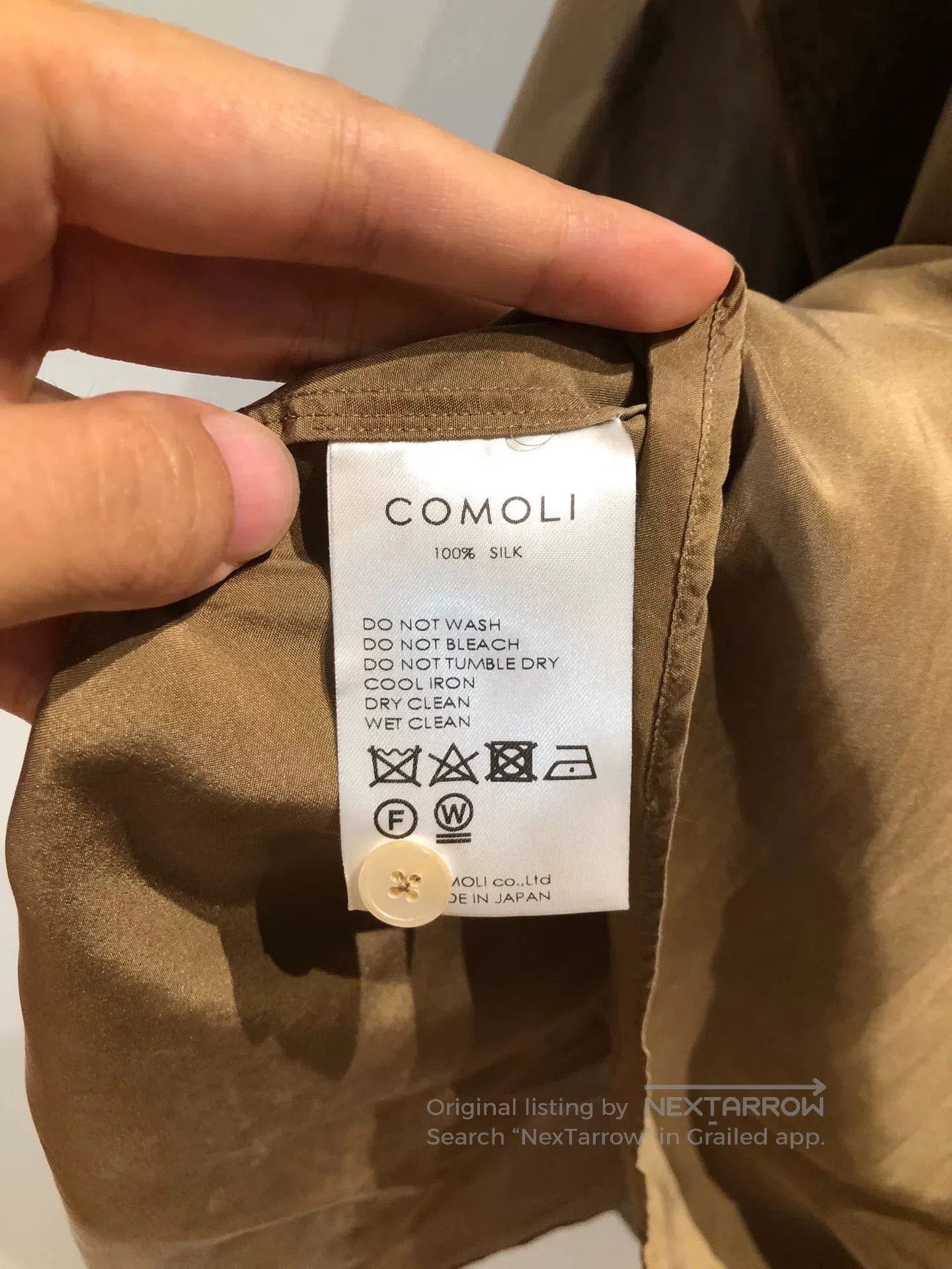 Comoli COMOLI Japan Silk Shirt. Size US L / EU 52-54 / 3 - 8 Thumbnail
