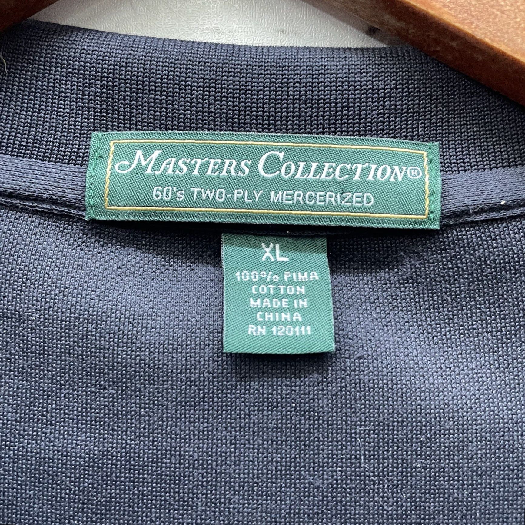 Vintage Masters Polo Mens XL Black 100% Cotton Two-Ply Mercerized Pima Masters Collection Shirt Size US XL / EU 56 / 4 - 4 Thumbnail