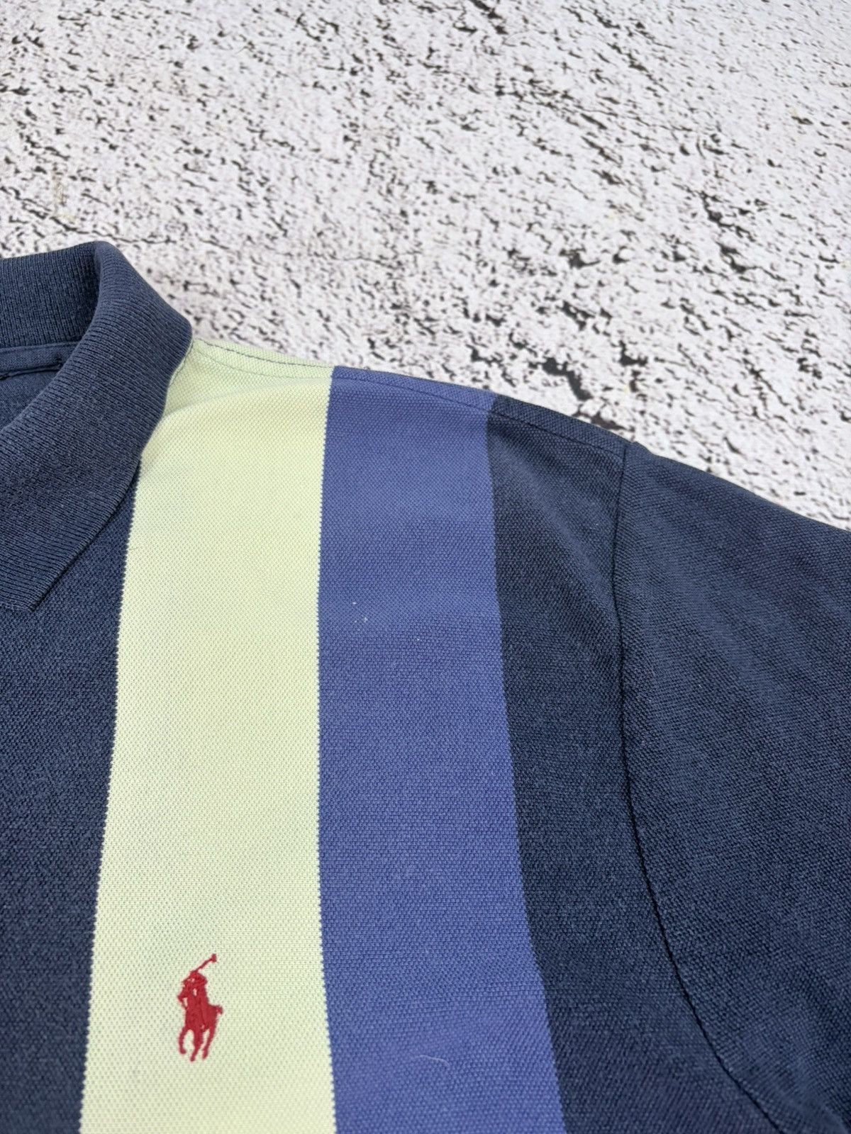 Ralph Lauren Vintage Polo Ralph Lauren Vertical Striped Polo Shirt Navy Size US L / EU 52-54 / 3 - 6 Thumbnail