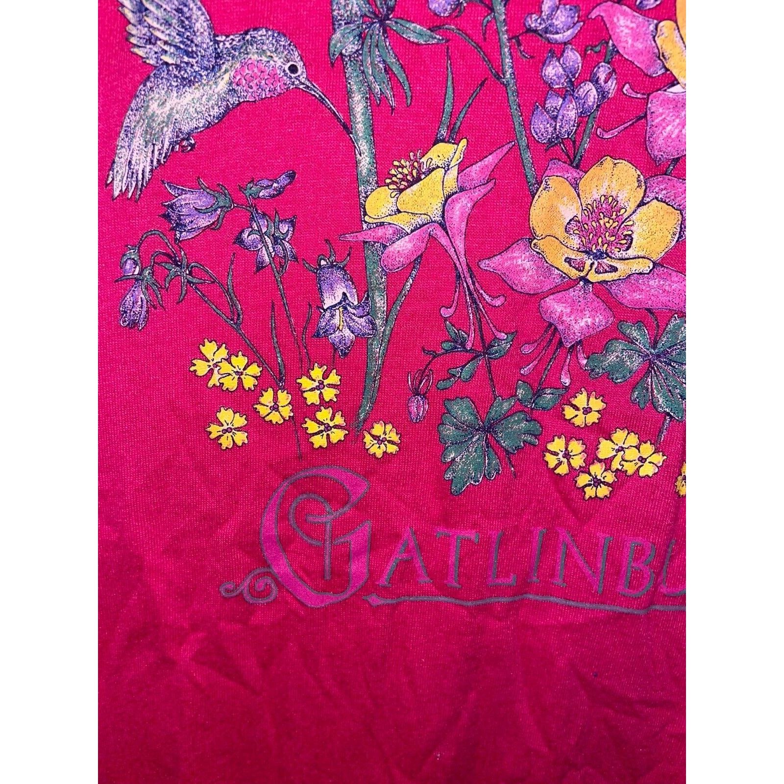 Jerzees Vintage Gatlinburg Shirt Flowers Pink 1994 Tee 90s VTG L Size US L / EU 52-54 / 3 - 3 Thumbnail