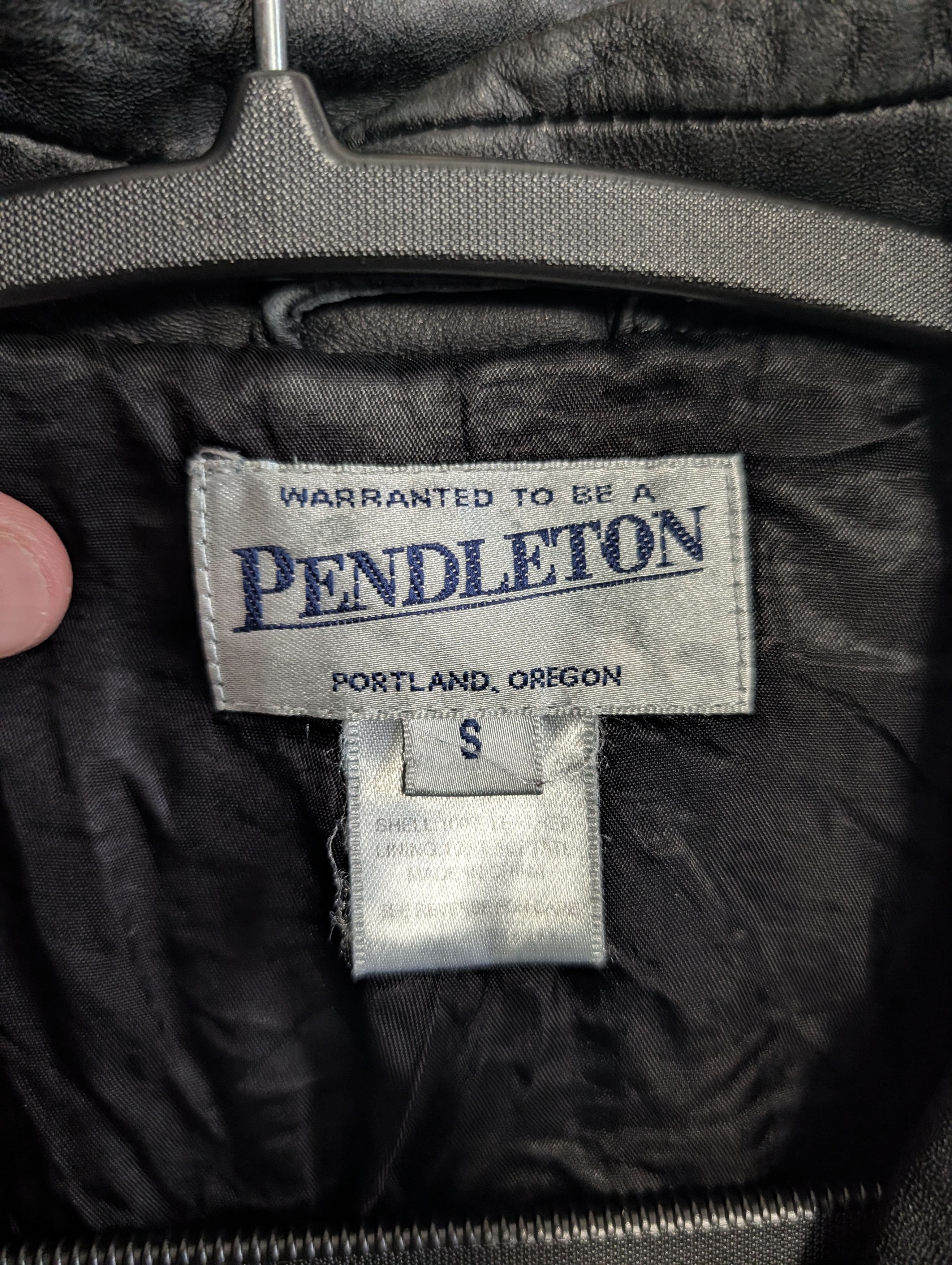Pendleton Black real leather hand stitched VTG biker jacket S Size S / US 4 / IT 40 - 14 Thumbnail
