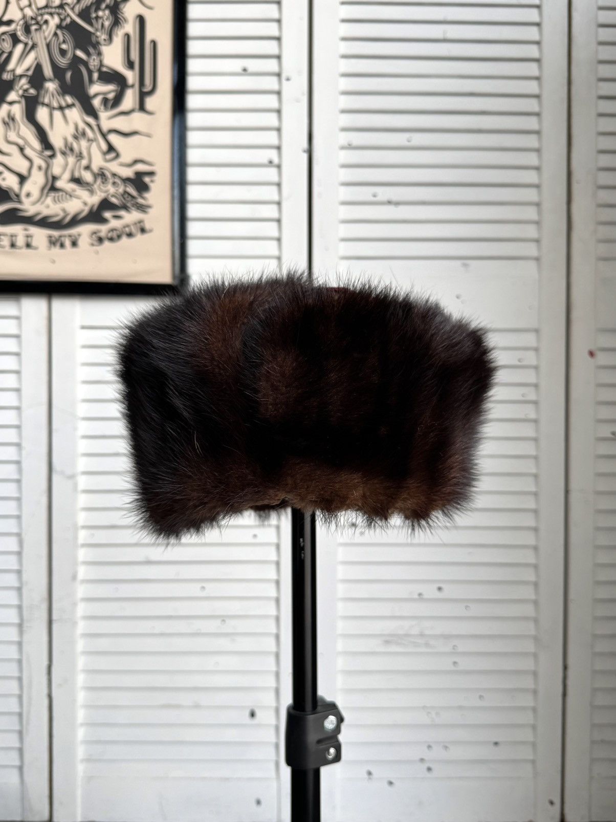 Vintage Vintage 1970s Suede & Fur Ushanka Hat Brown Burgundy Trapper Size ONE SIZE - 2 Thumbnail