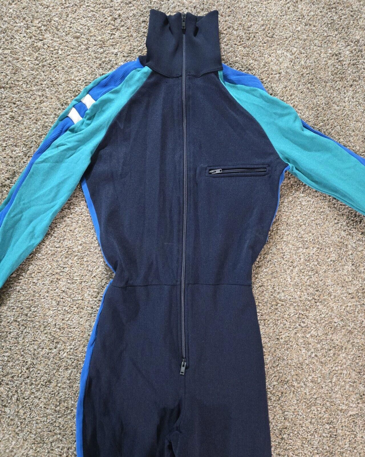 Odlo Vintage Odlo Ski Suit Navy Teal Blue White Mens Medium 50 Size ONE SIZE - 3 Thumbnail