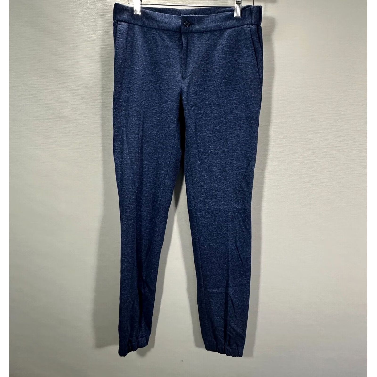 Vintage Joshua Gold Mens Joggers Blue Cotton Linen Pockets Elastic Cuffs Zip Custom Clothier 32 Inseam Tapered Activewear Casual Travel Lights Size US 32 / EU 48 - 2 Thumbnail