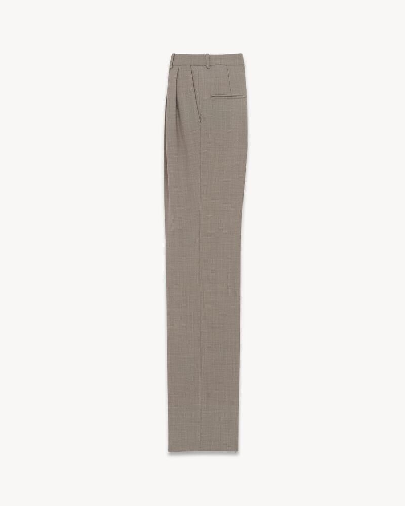 Saint Laurent Paris o1b1hav110525 780236 High-Waisted Pants in Wool in Beige Size US 32 / EU 48 - 2 Thumbnail