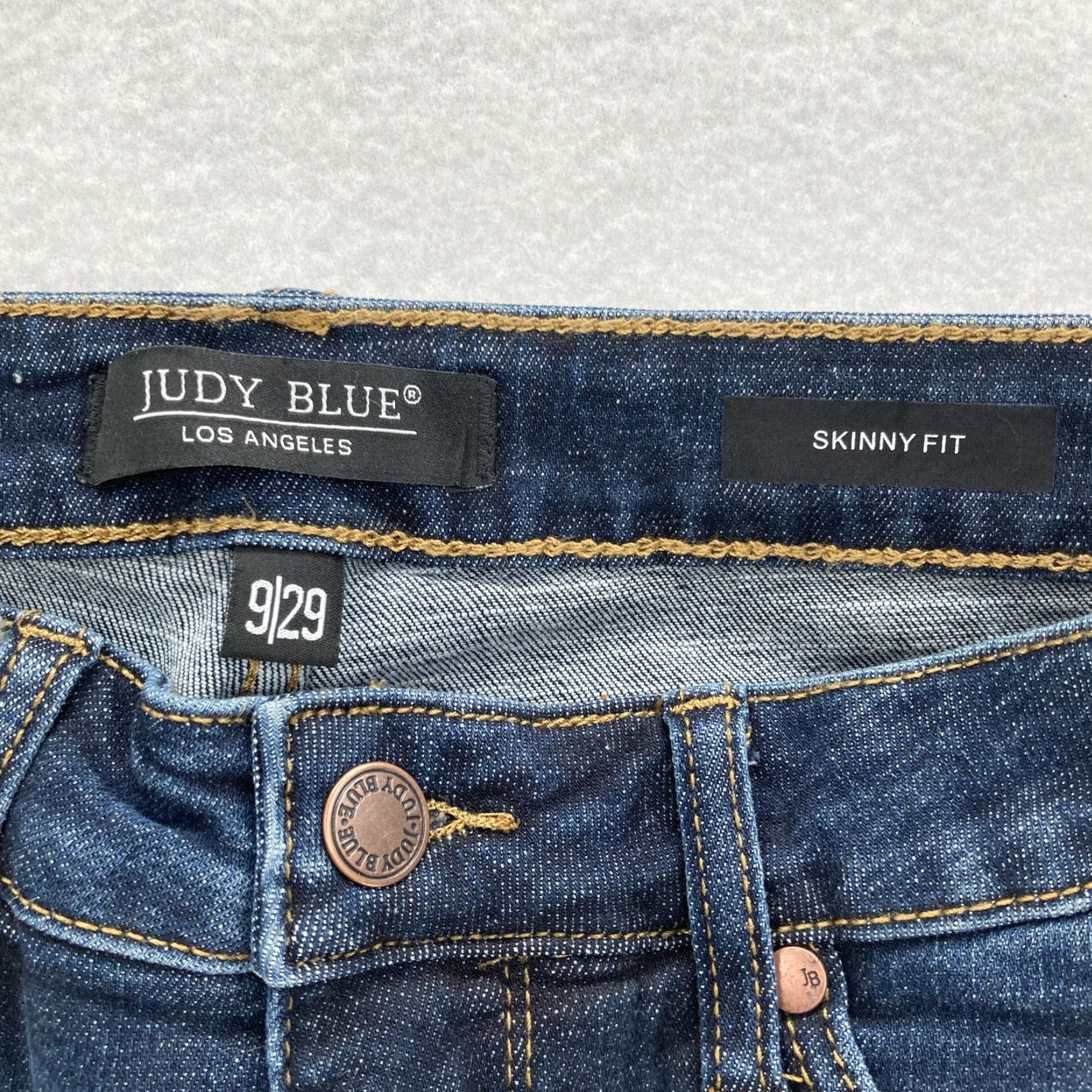 Denime Judy Blue Jeans Womens 29 Skinny Fit Dark Wash Denim Stretch 5-Pocket Zip Fly Mid Rise Size 29" - 4 Thumbnail