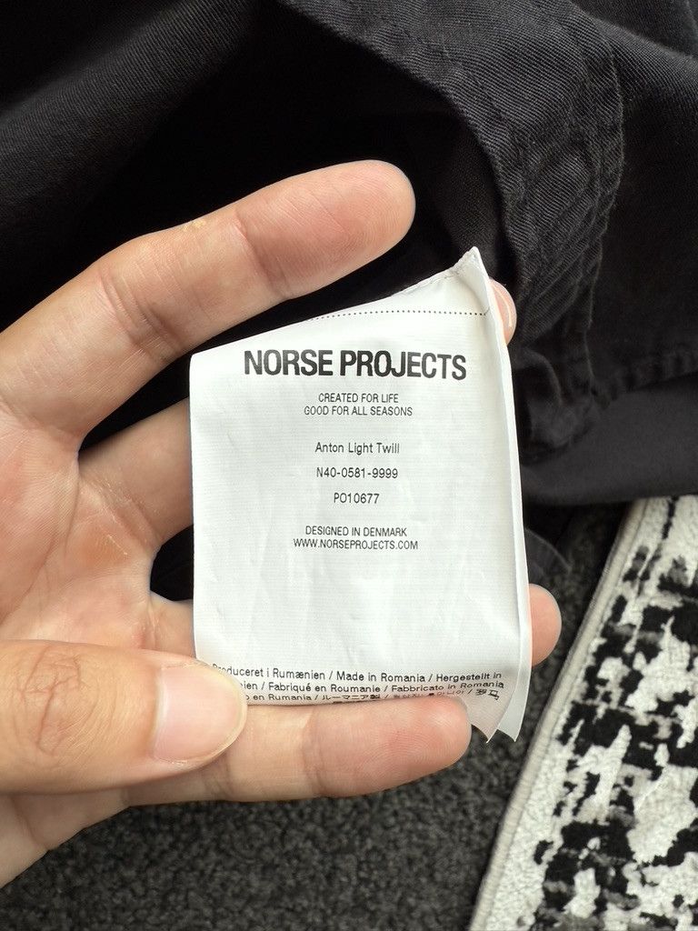 Norse Projects Black Anton Twill LS Button Up Shirt Size US M / EU 48-50 / 2 - 6 Thumbnail