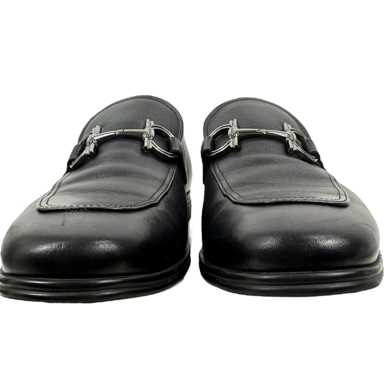 Salvatore Ferragamo Scarlet Gancini Double Bit Loafers Black