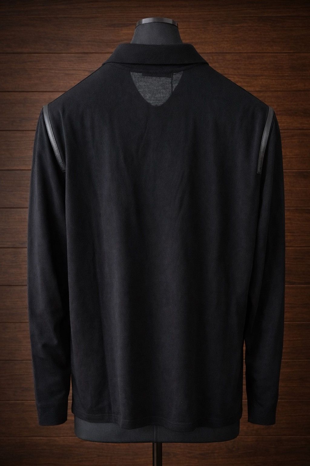 Other Bilancioni Black Wool Leather Trim Polo IT50 Size US M / EU 48-50 / 2 - 4 Thumbnail