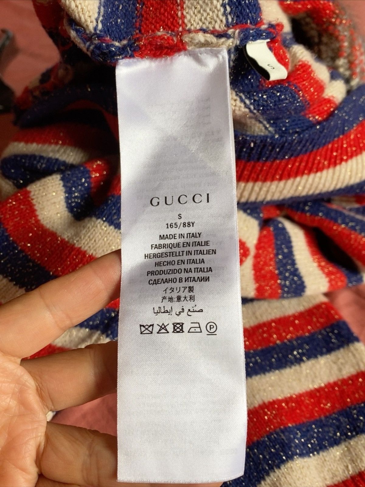 Gucci GUCCI STRIPED RABBIT LOGO SWEATER Size US S / EU 44-46 / 1 - 7 Thumbnail