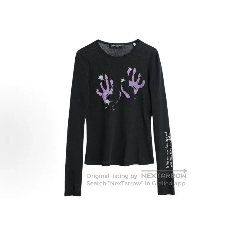 Our Legacy Our Legacy Transparent mesh knit long-sleeve T-shirt with Size XS / US 0-2 / IT 36-38 - 1 Thumbnail
