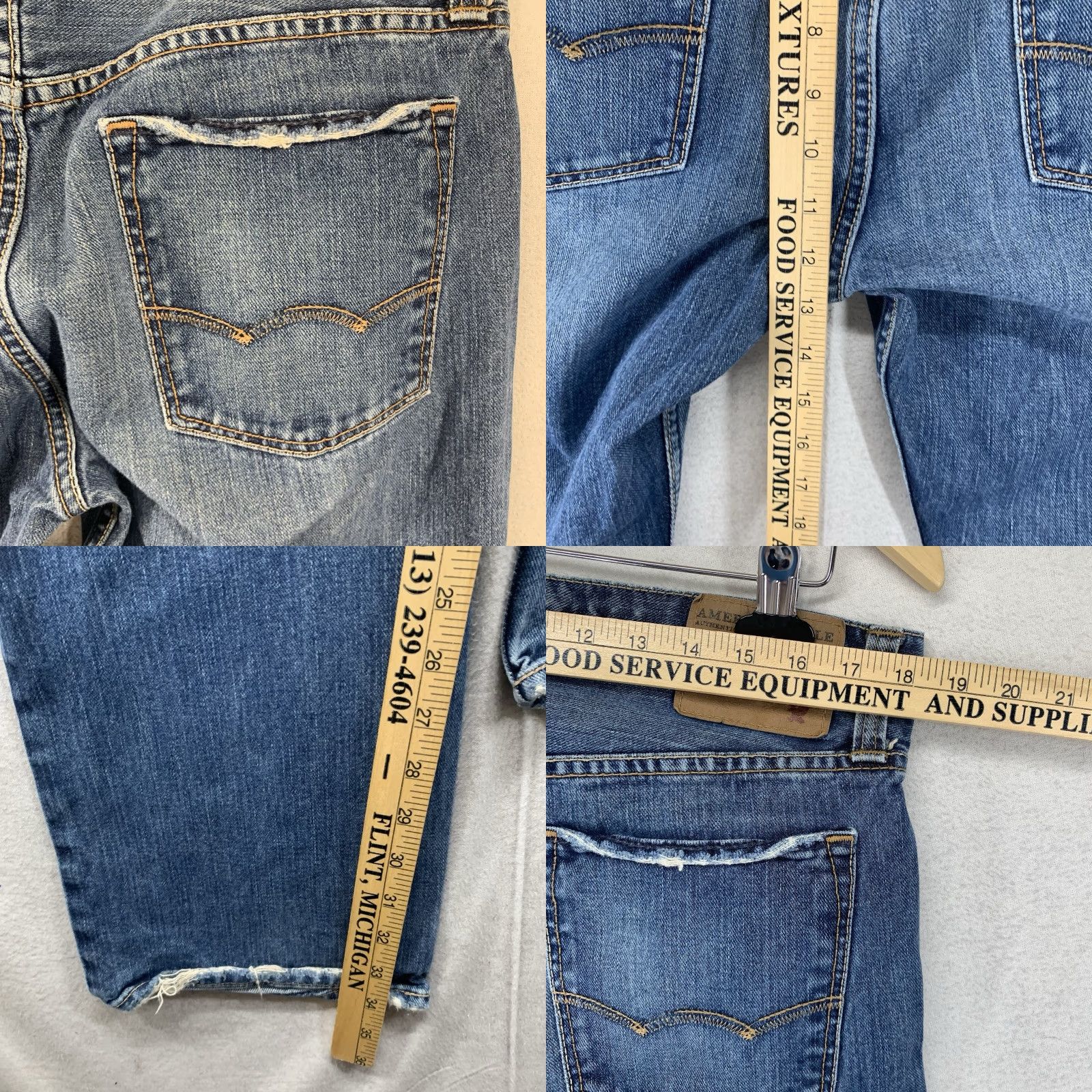 American Eagle Outfitters American Eagle Jeans Mens 34x34 36x34 Slim Medium Wash Distressed Soft Tag Size US 34 / EU 50 - 10 Thumbnail