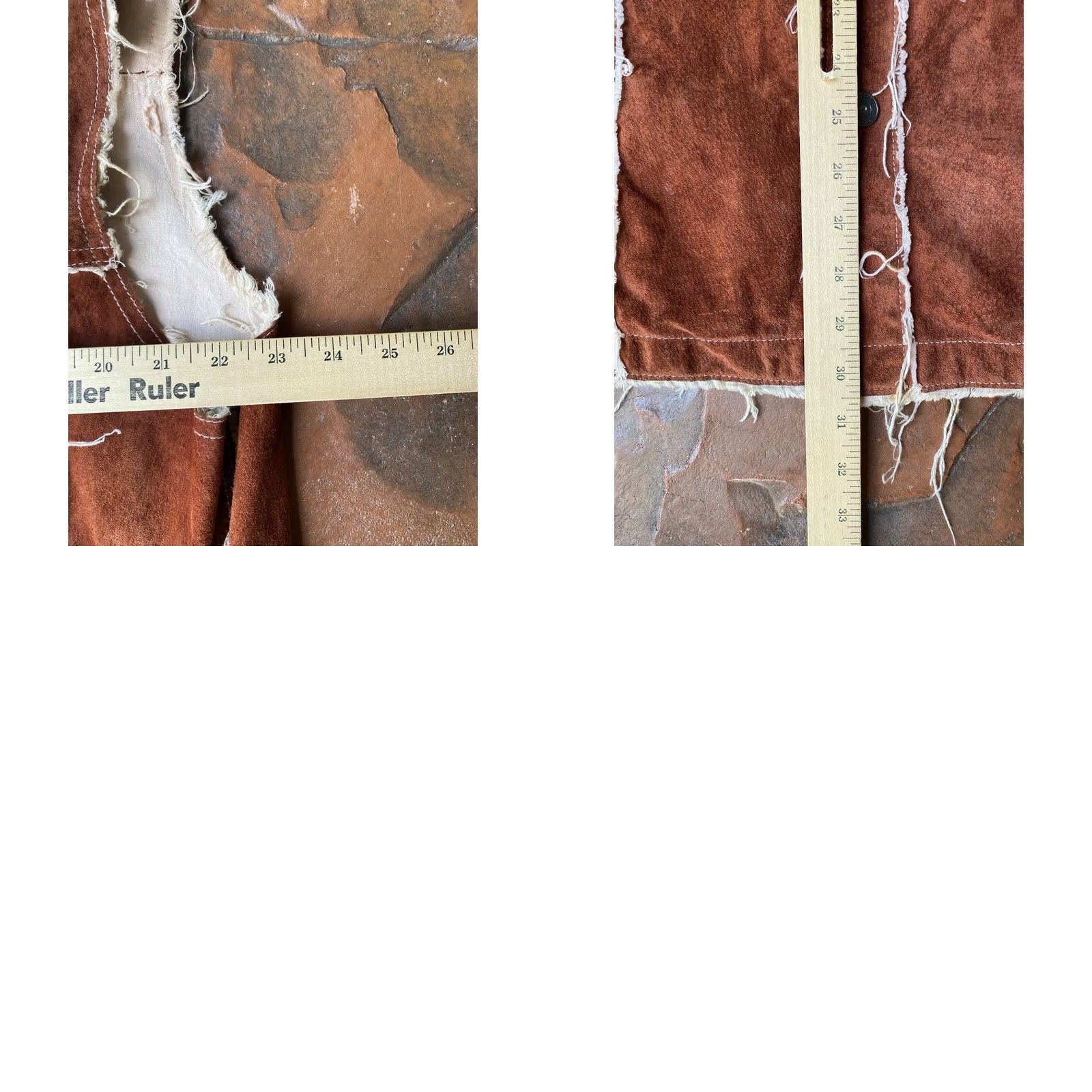 Vintage VINTAGE Wilsons Leather Vest M Julian Suede Leather Patchwork Distressed Burnt Orange L Mens Large 80s 90s Classic Hunting All Seasons Size US L / EU 52-54 / 3 - 11 Thumbnail