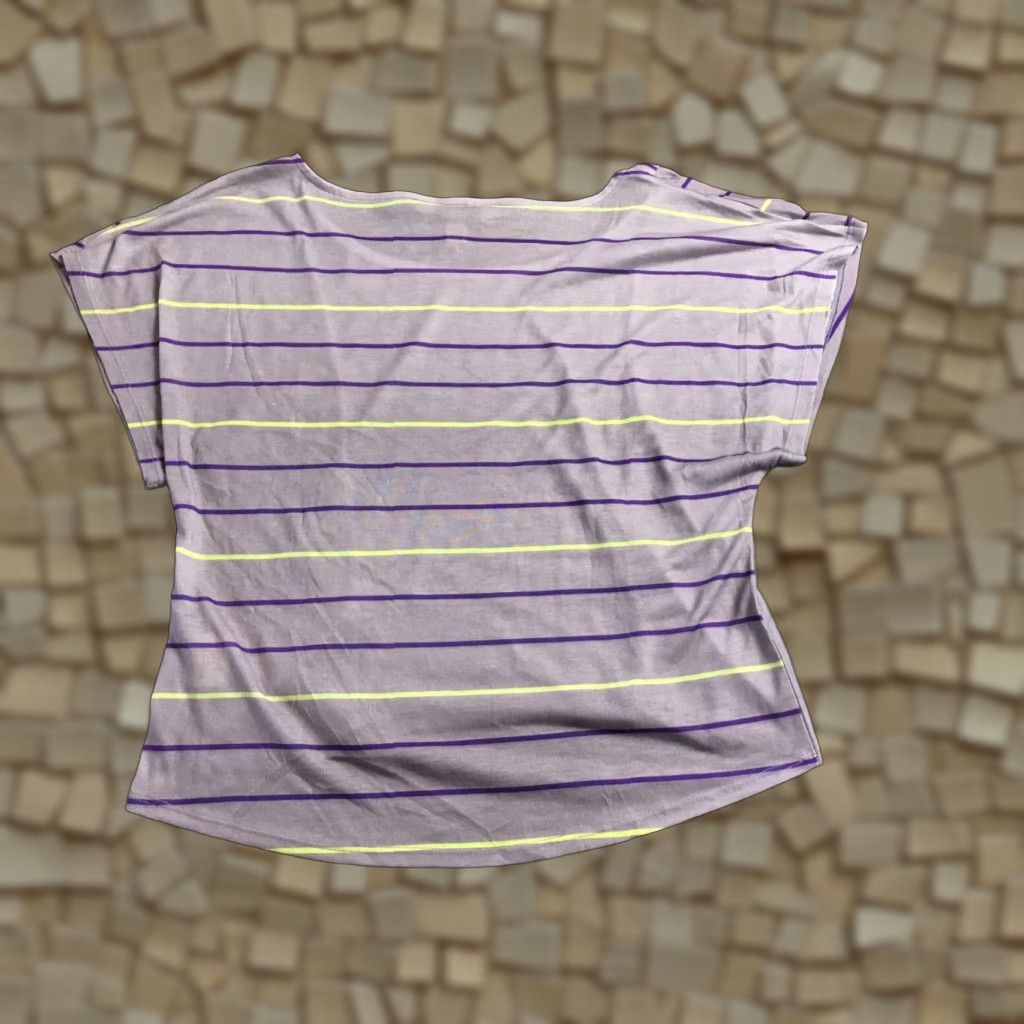 Decree Decree Shirt, Women’s Size Small, Purple, Striped, Short Sleeve, T-Shirt, Regular, Casual, Modern, gift-ready? Size S / US 4 / IT 40 - 1 Thumbnail