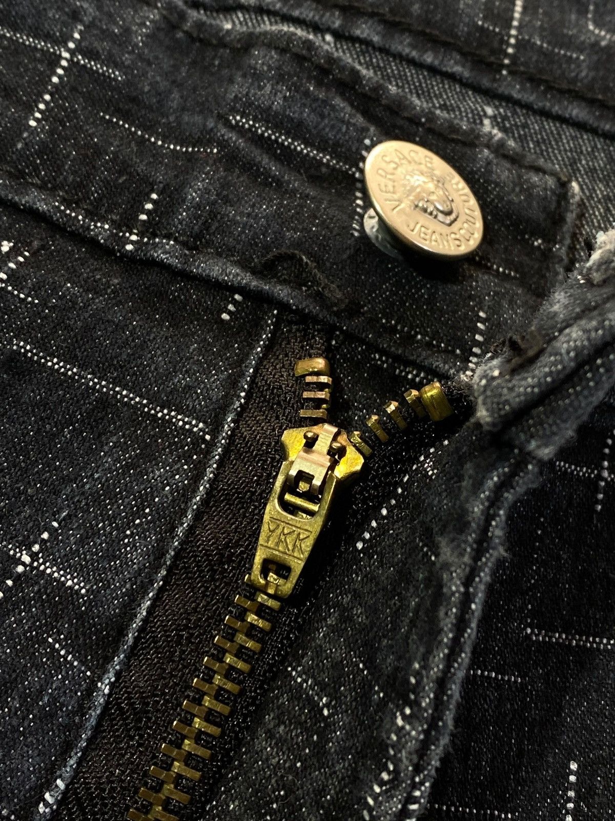 Versace 🔥 VINTAGE 90s VERSACE JEANS COUTURE MONOGRAM DENIM PANTS Y2k Size US 32 / EU 48 - 10 Thumbnail