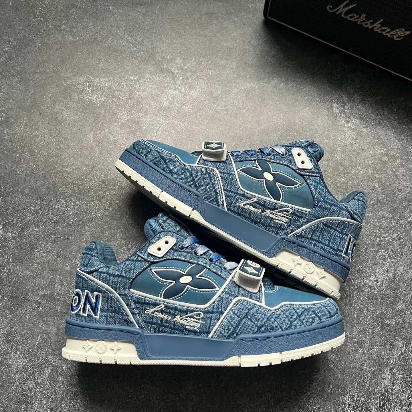 Louis Vuitton Louis Vuitton Training Denim Blue Lowtop Sneakers 5.5 Men Size US 5.5 / EU 38 - 1 Thumbnail