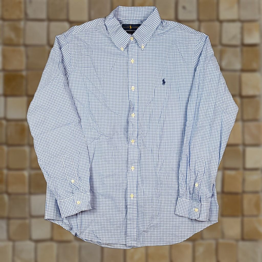 Ralph Lauren VINTAGE Ralph Lauren Men’s Button-Down Shirt XL Blue Plaid Collared Gingham 90s Workwear Casual Dress Size US XL / EU 56 / 4 - 1 Thumbnail