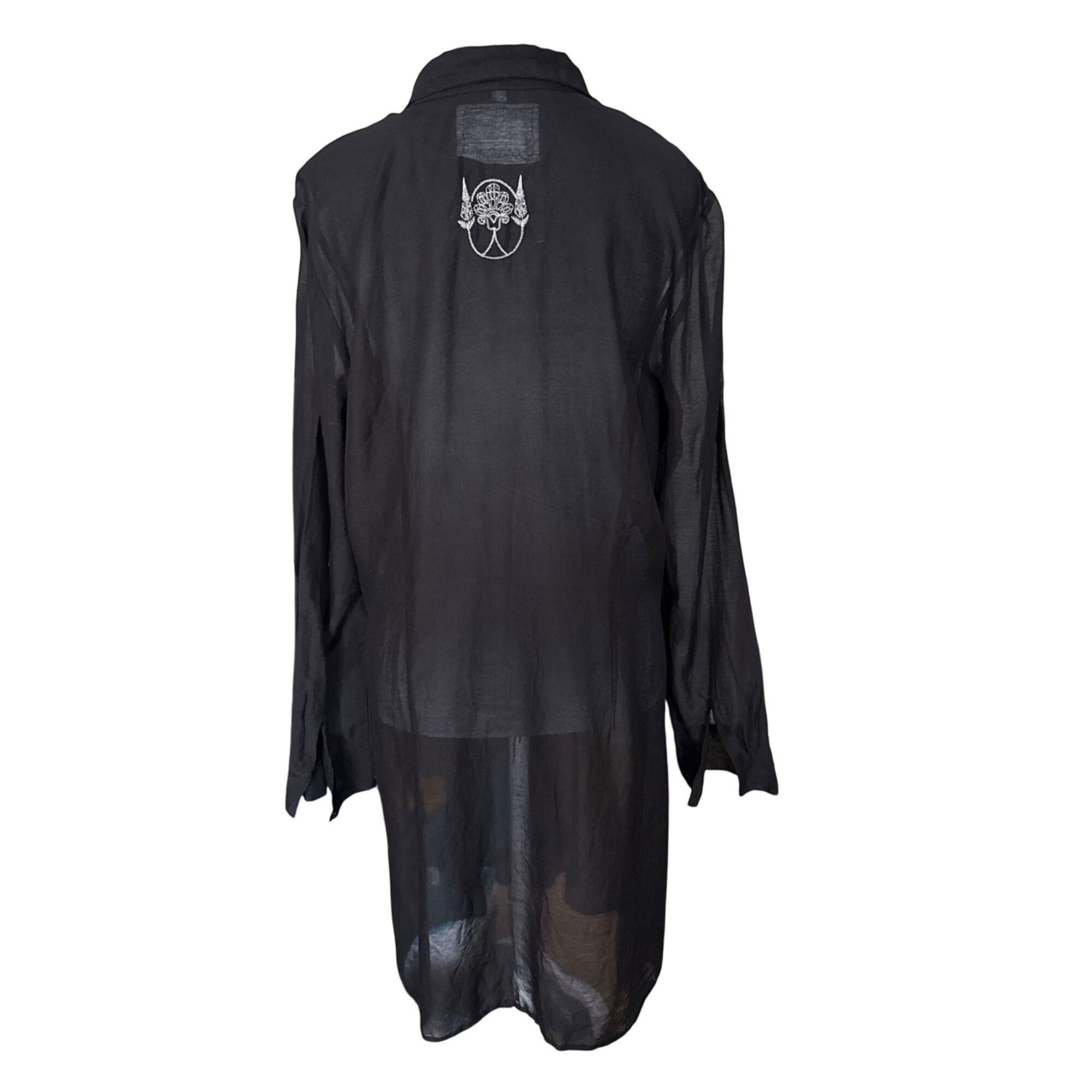 Johnny Was Johnny Was Pete & Greta Black Sheer Tunic-Style Shirt With Size XL / US 12-14 / IT 48-50 - 4 Thumbnail