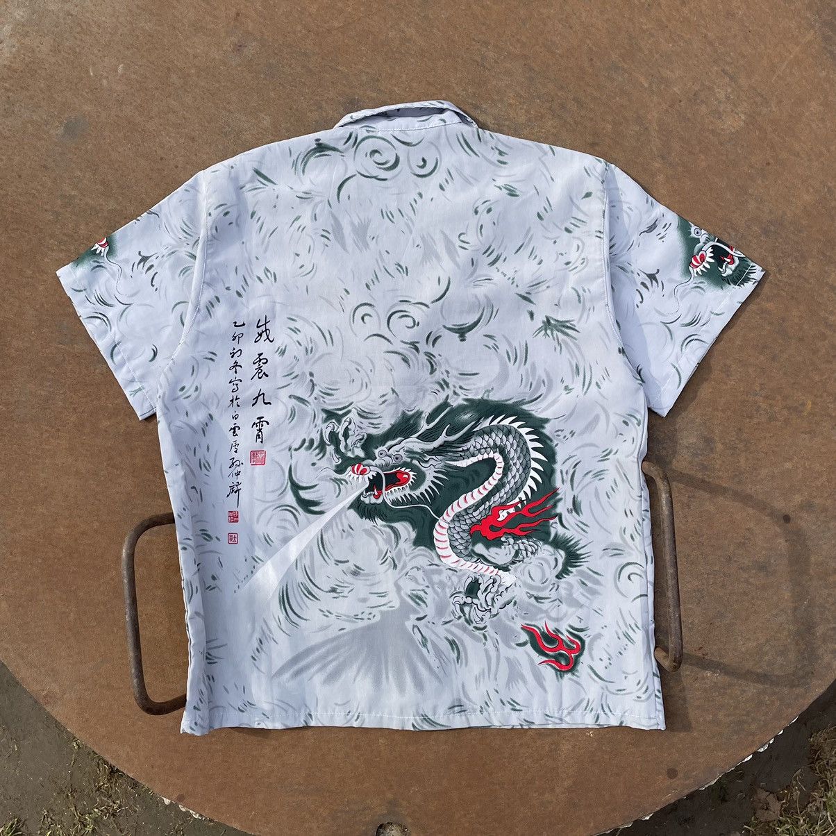 Japanese Brand × Vintage Vintage Shirts Dragon Green Size S Streetwear 90s Y2K Size US S / EU 44-46 / 1 - 4 Thumbnail