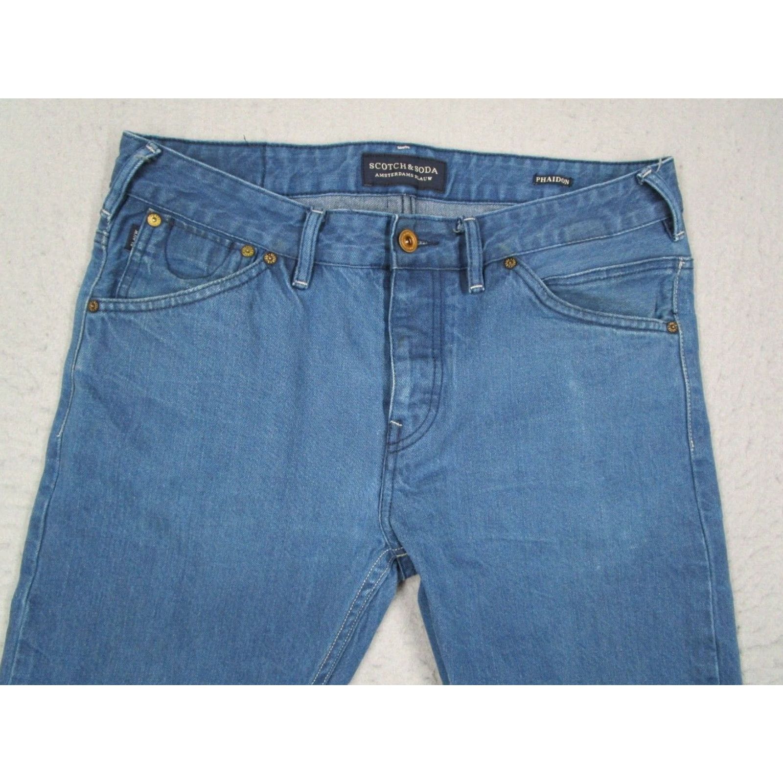 Scotch & Soda Scotch & Soda Jeans Mens 32 Blue Slim Fit Phaidon Button Fly Cotton Denim Blue Skinny Men Size US 32 / EU 48 - 2 Thumbnail