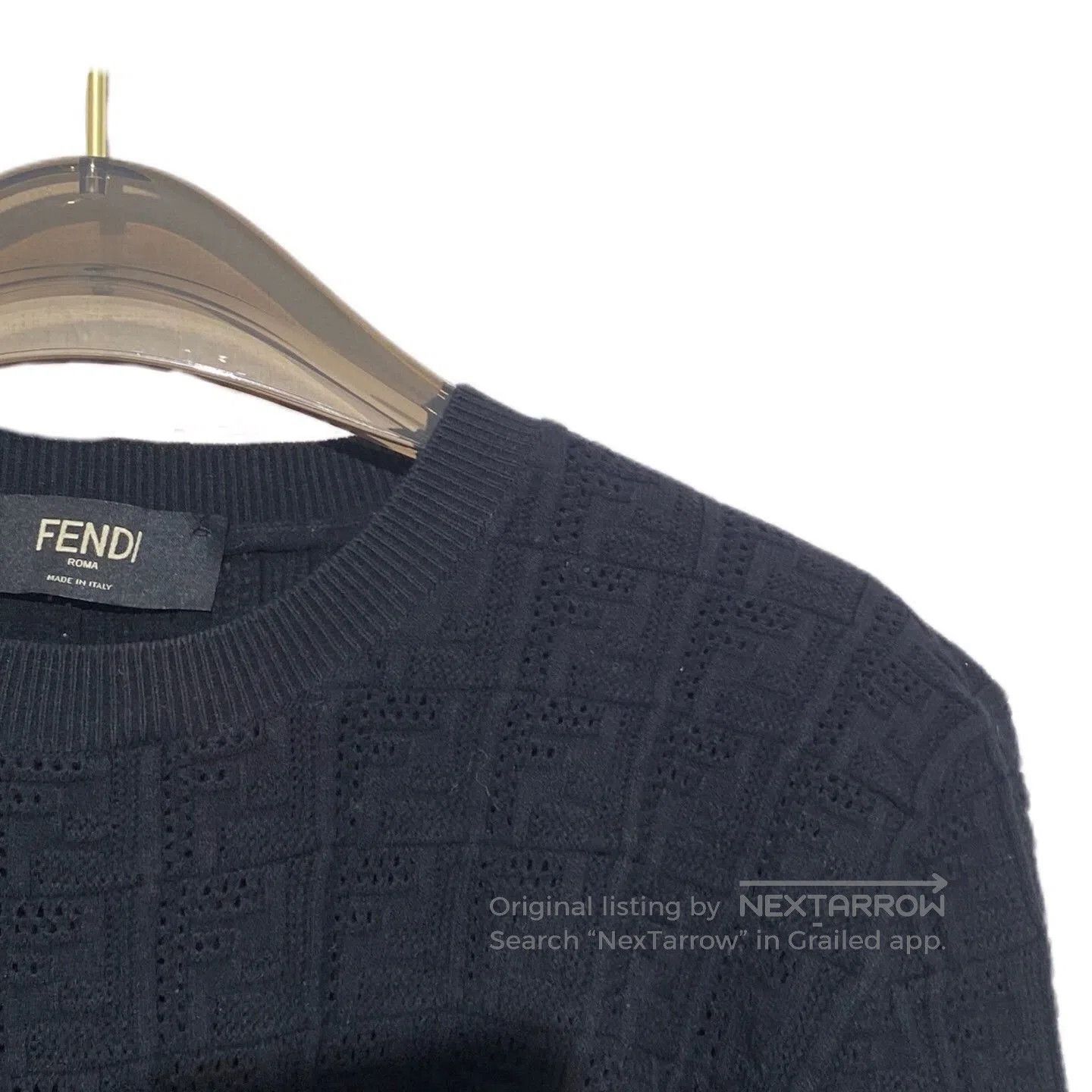 Fendi fendi black logo knit long sleeve sweater. Size US L / EU 52-54 / 3 - 4 Thumbnail