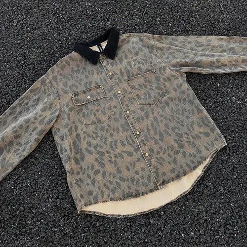 Other Leopard Print Denim Shirt with Black Collar Size US L / EU 52-54 / 3 - 1 Thumbnail