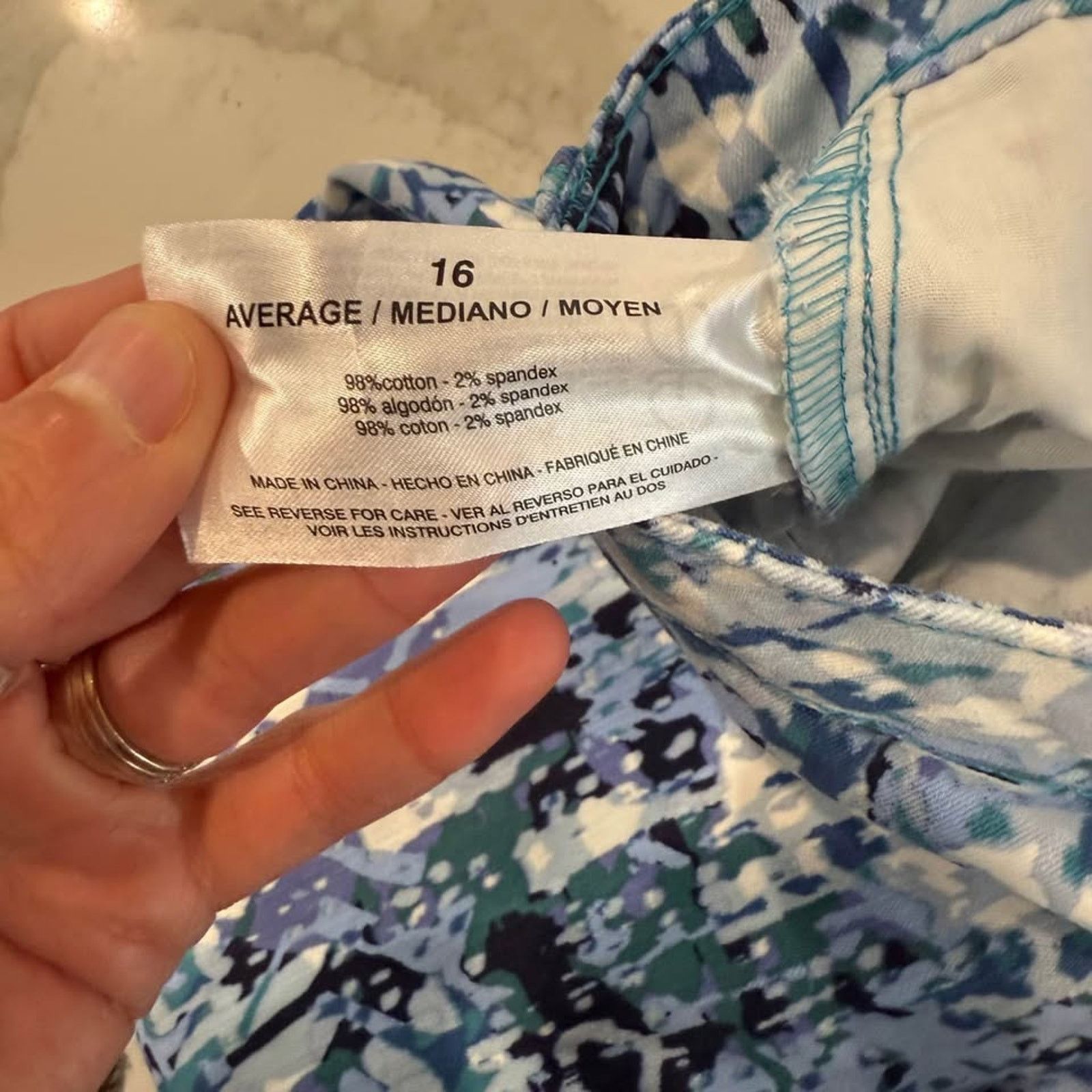 Nine West Nine West Chrystie Capri Pants Women's 16 Multicolor Blue Size 38" / US 16 / IT 52 - 7 Thumbnail