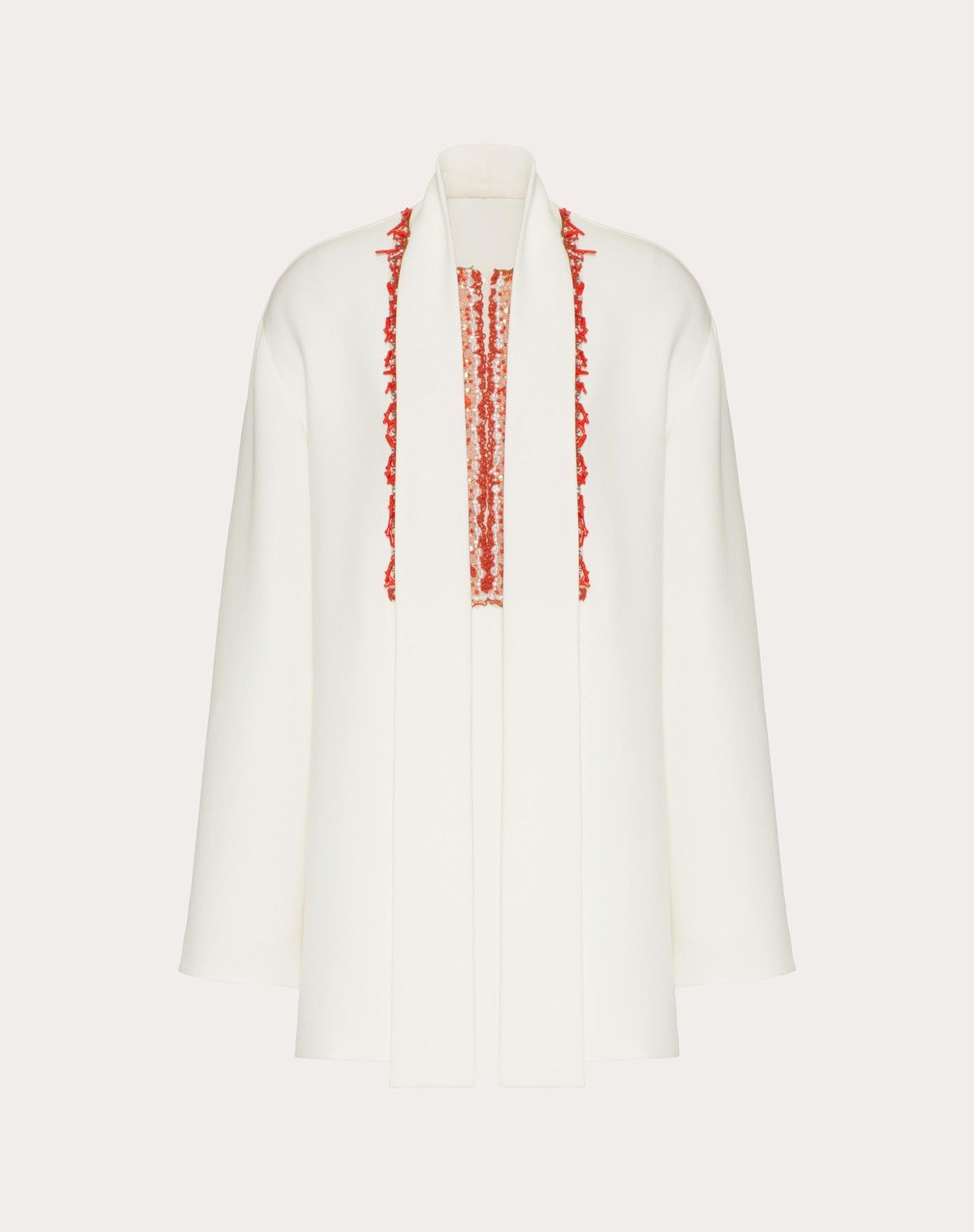 Valentino o1s1wg110525 Embroidered Cady Couture Top in White Size XS / US 0-2 / IT 36-38 - 1 Thumbnail