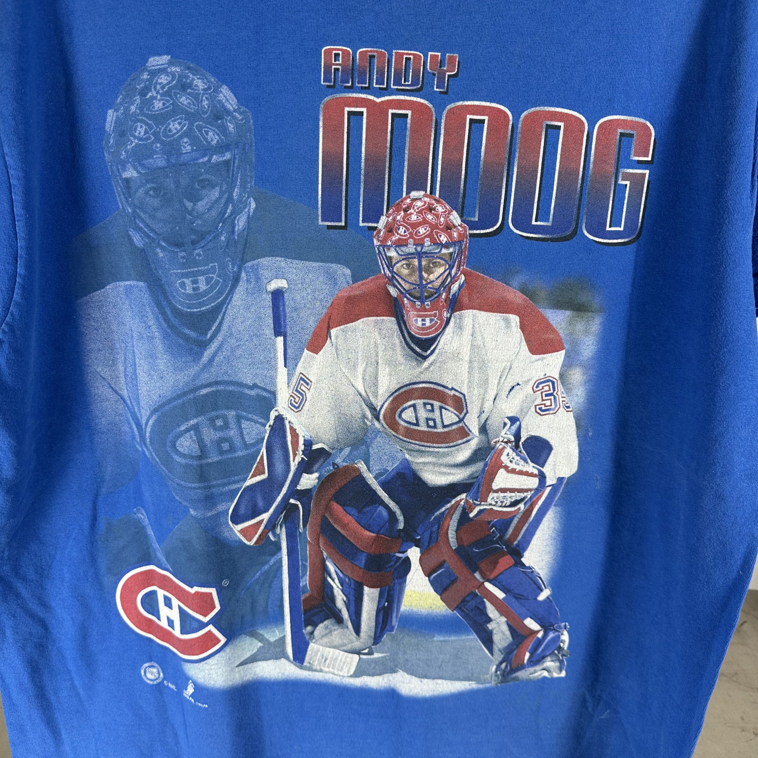 Vintage 90s Andy Moog Montreal Canadiens NHL Graphic XL T-shirt Size US XL / EU 56 / 4 - 2 Thumbnail
