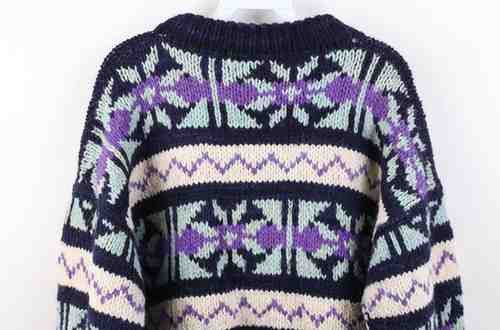 Vintage Vintage 50s 60s Cowichan Wool Knit Fair Isle Sweater Size US L / EU 52-54 / 3 - 9 Thumbnail