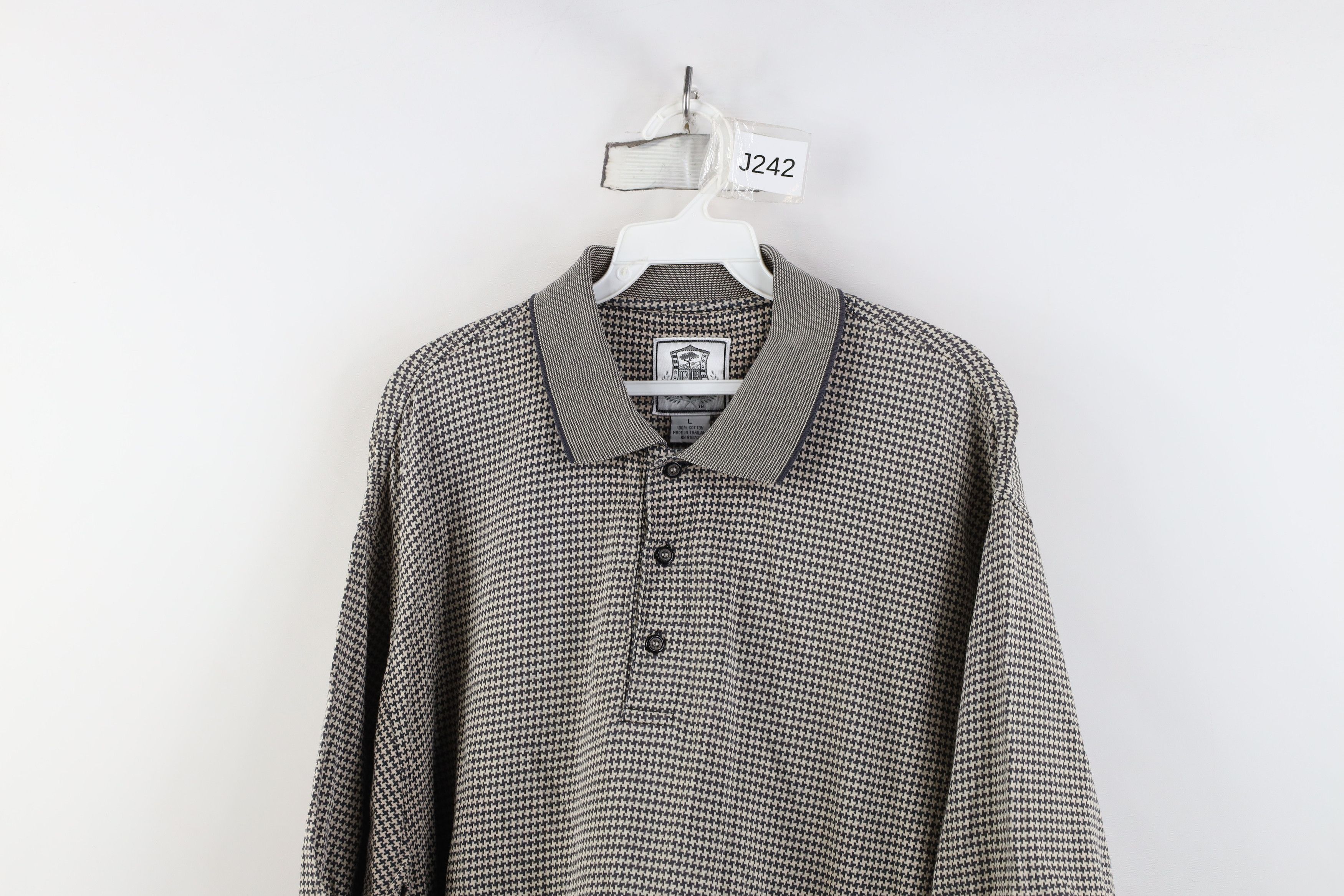 Vintage Vintage 90s Pebble Beach Spell Houndstooth Knit Golf Polo Size US L / EU 52-54 / 3 - 2 Thumbnail