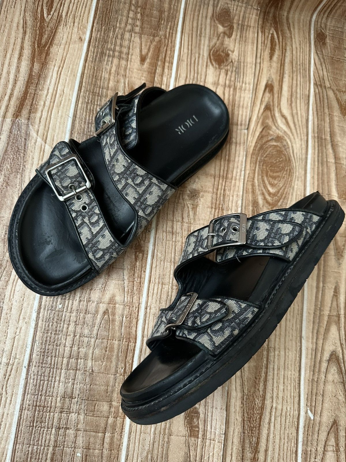 Dior DIOR Aqua Oblique Jacquard Sandals Beige Black Size US 8 / EU 41 - 6 Thumbnail