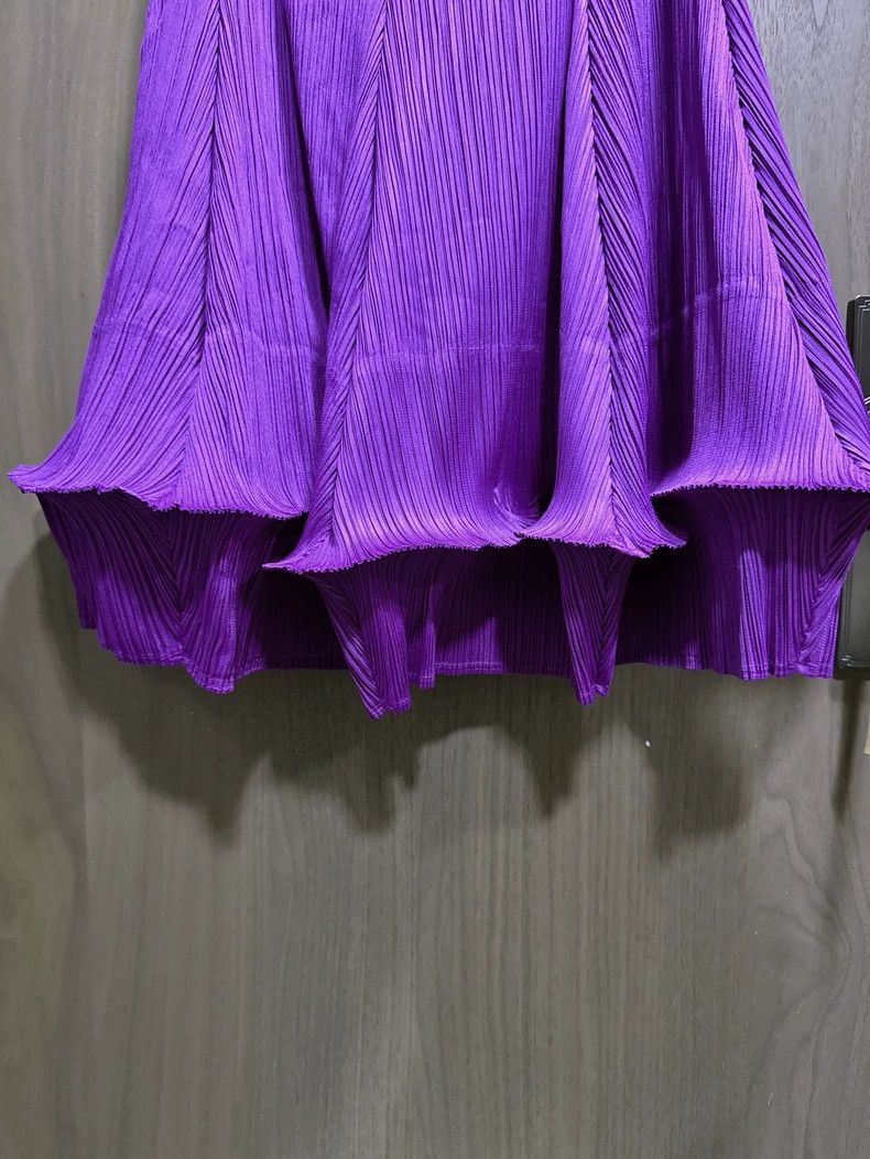 Issey Miyake issey miyake size:4 Purple pleated long dress Size 42" / US 20 - 2 Thumbnail