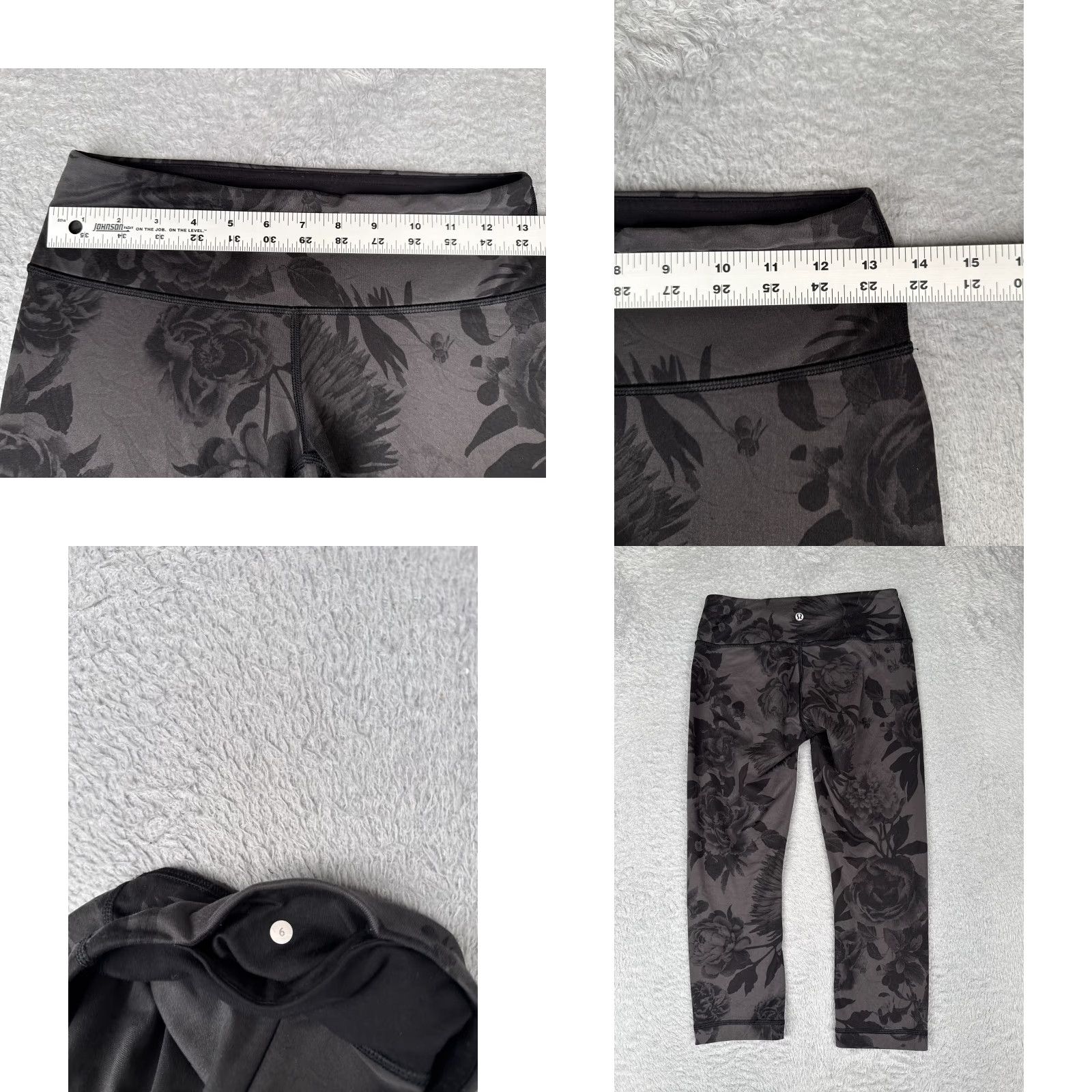 Lululemon **Lululemon Women's Crop Flare Black Gray Yoga Pants** User: **Lululemon Women's Crop Flare Black Gray Yoga Pants** Size 28" / US 6 / IT 42 - 8 Thumbnail