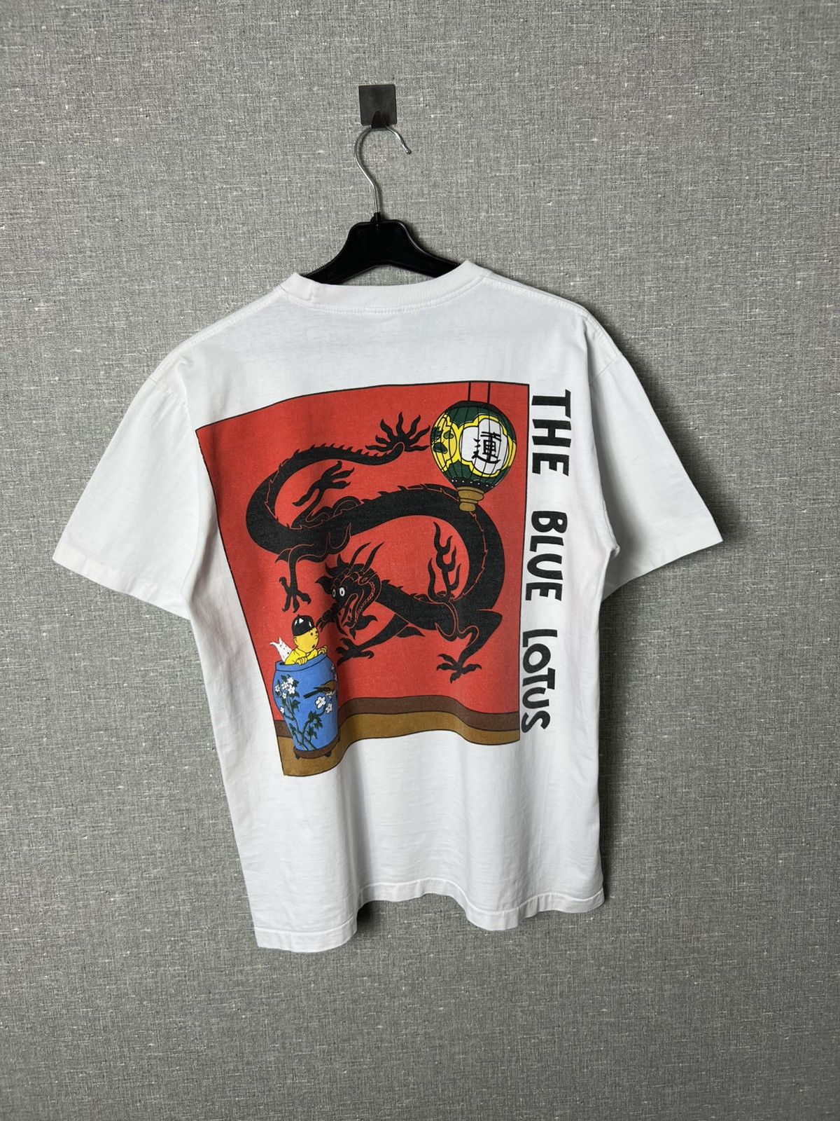 90’s The Adventure of TinTin Blue Lotus Single Stitch Tee