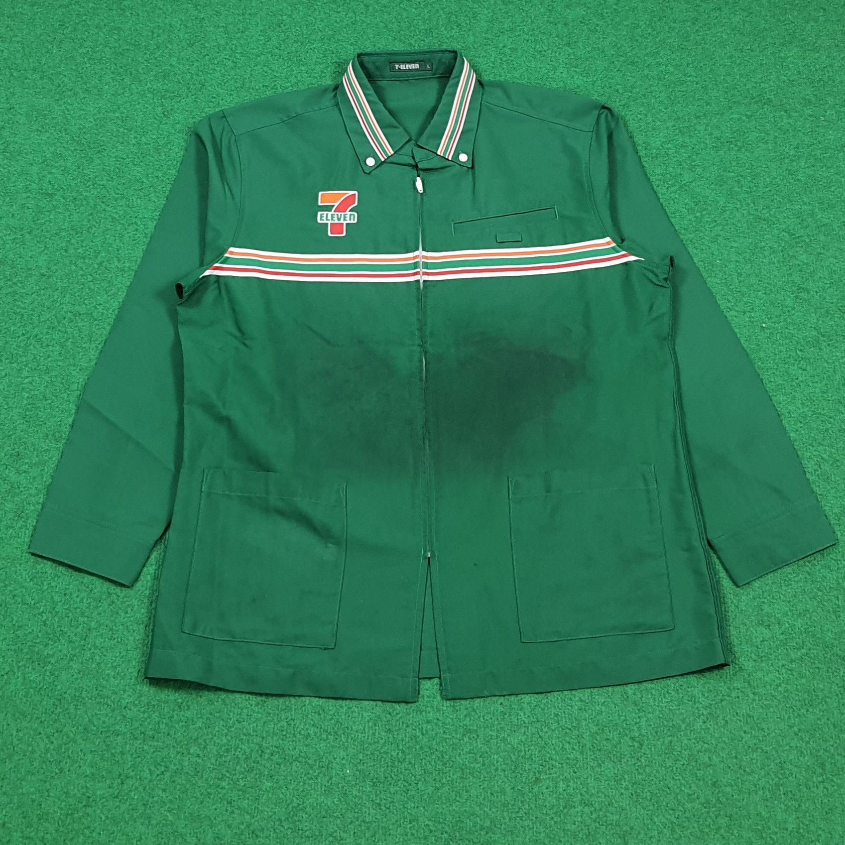 Japanese Brand Vintage 7-Eleven Japan Worker Uniform Zipper Jacket E1A20 Size US M / EU 48-50 / 2 - 1 Thumbnail