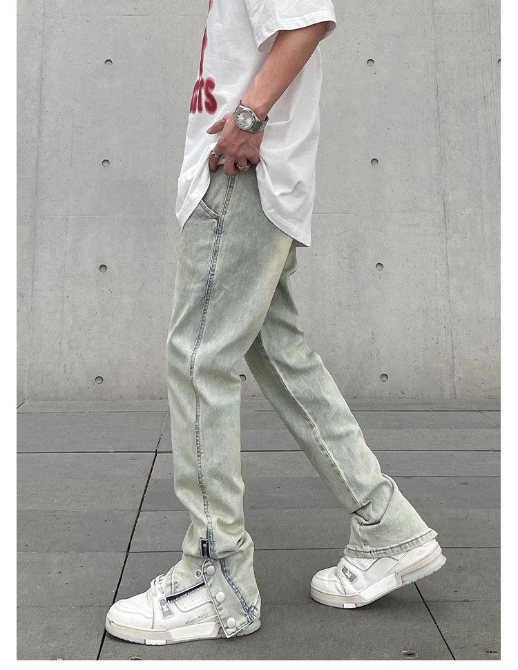 Japanese Brand × Jean Retro high street washed distressed zippered buttoned jeans Size US 32 / EU 48 - 3 Thumbnail