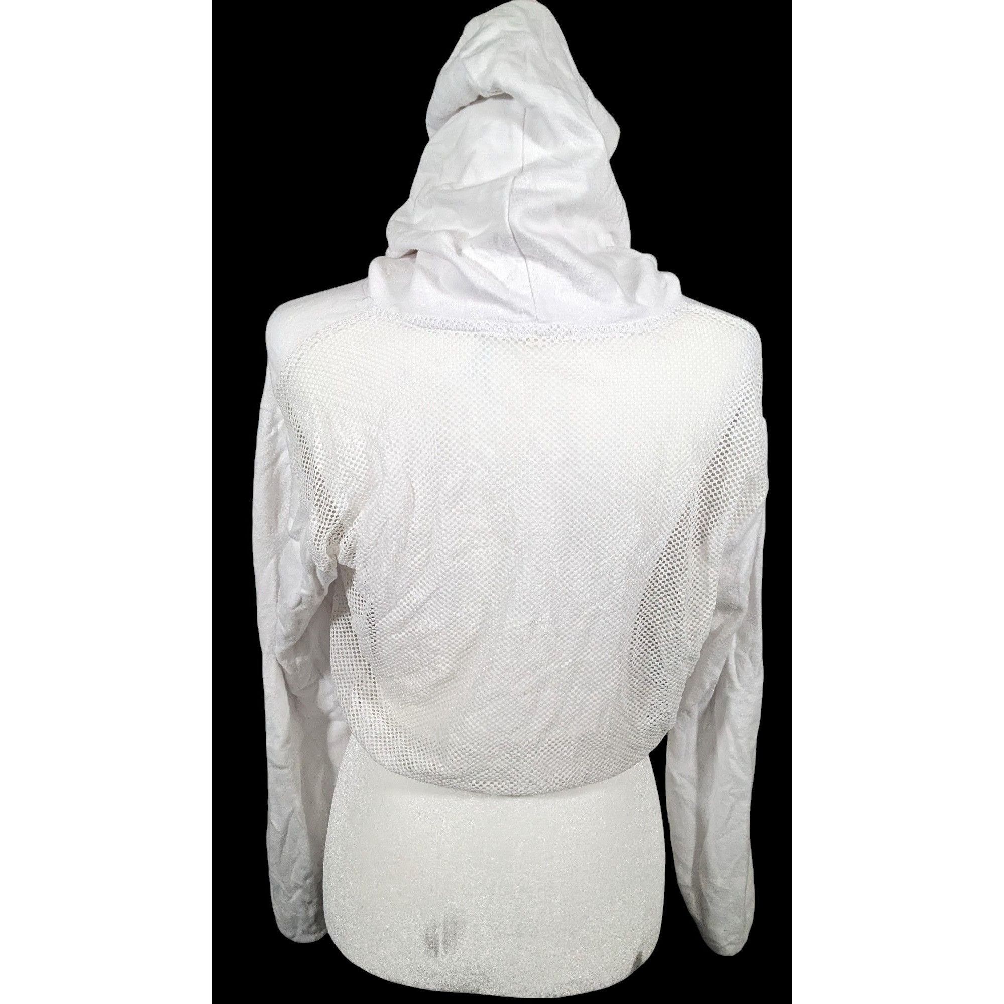Garage 90s Y2K White Cropped Mesh Hoodie by Garage Size M / US 6-8 / IT 42-44 - 2 Thumbnail