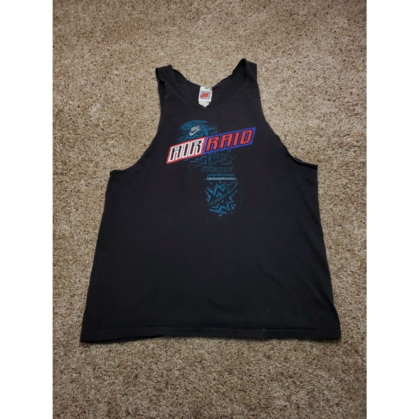 image of Vintage Nike Air Raid Tank Top XL Mens Black Spike Lee Tim Hardaway Usa Made 90's in White