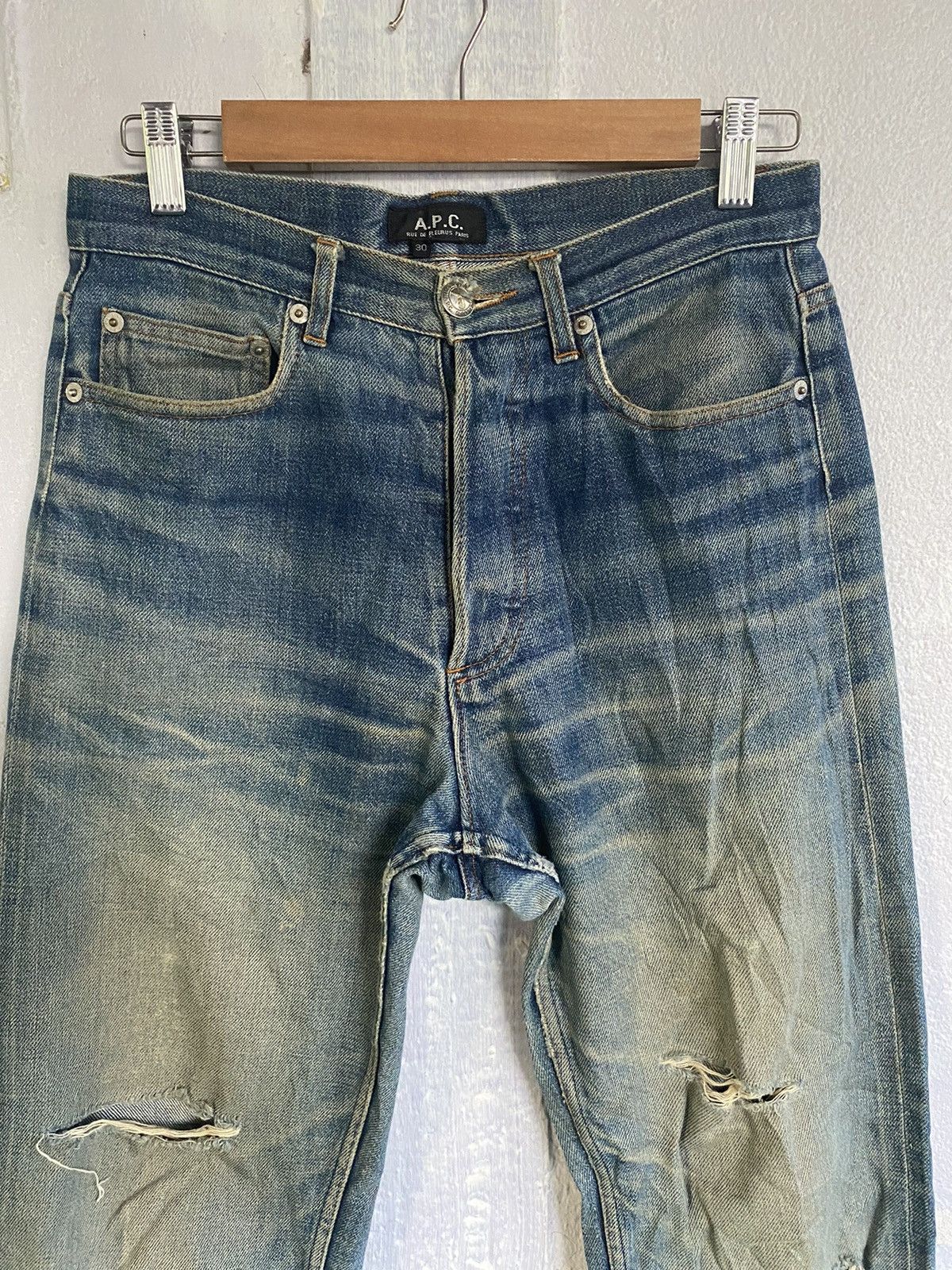 A.P.C. A.P.C Distressed Denim Jeans Pants Size US 30 / EU 46 - 3 Thumbnail