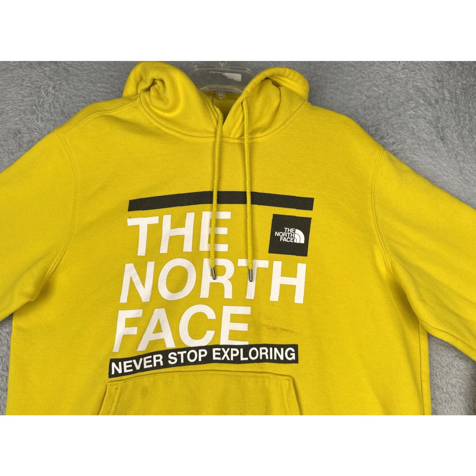 The North Face VINTAGE The North Face Hoodie Mens L Yellow Box Logo Never Stop Exploring Jersey Size US L / EU 52-54 / 3 - 4 Thumbnail