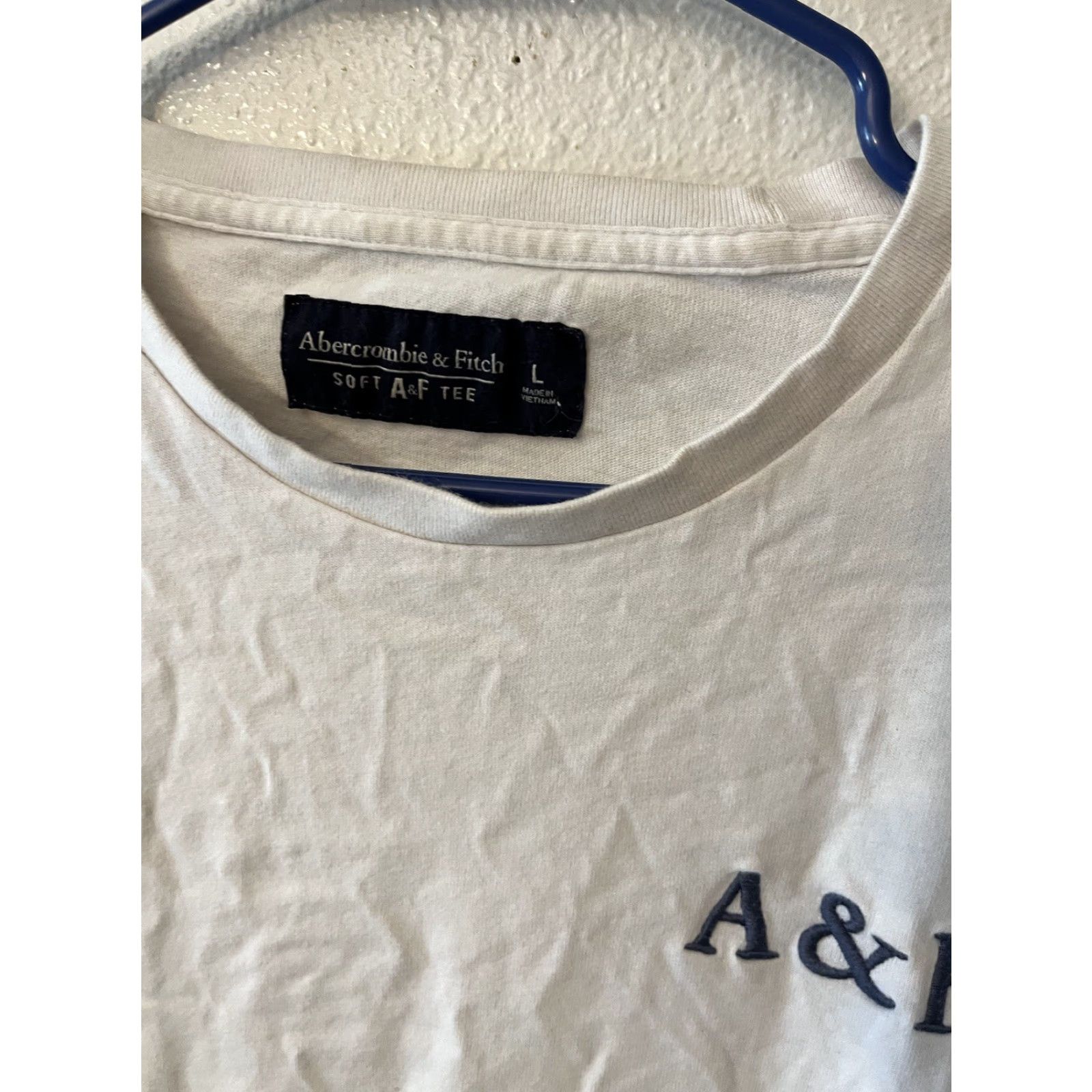 Abercrombie & Fitch Abercrombie & Fitch T-Shirt Men Long Sleeve White Large Crew Neck Embroidered Logo A&F Fleece Size US L / EU 52-54 / 3 - 2 Thumbnail