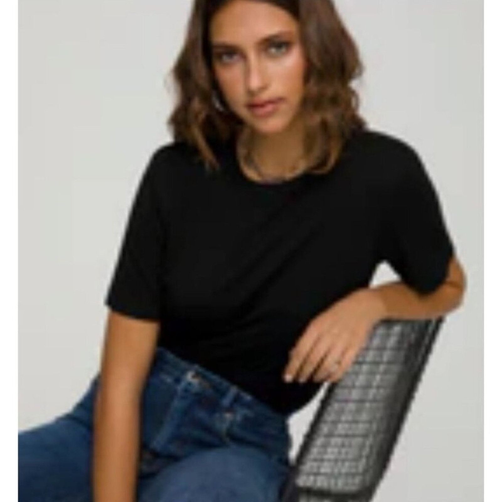 Good American Good American Good Shoulders Tee Shirt 2 Classic Black Size XS / US 0-2 / IT 36-38 - 1 Thumbnail