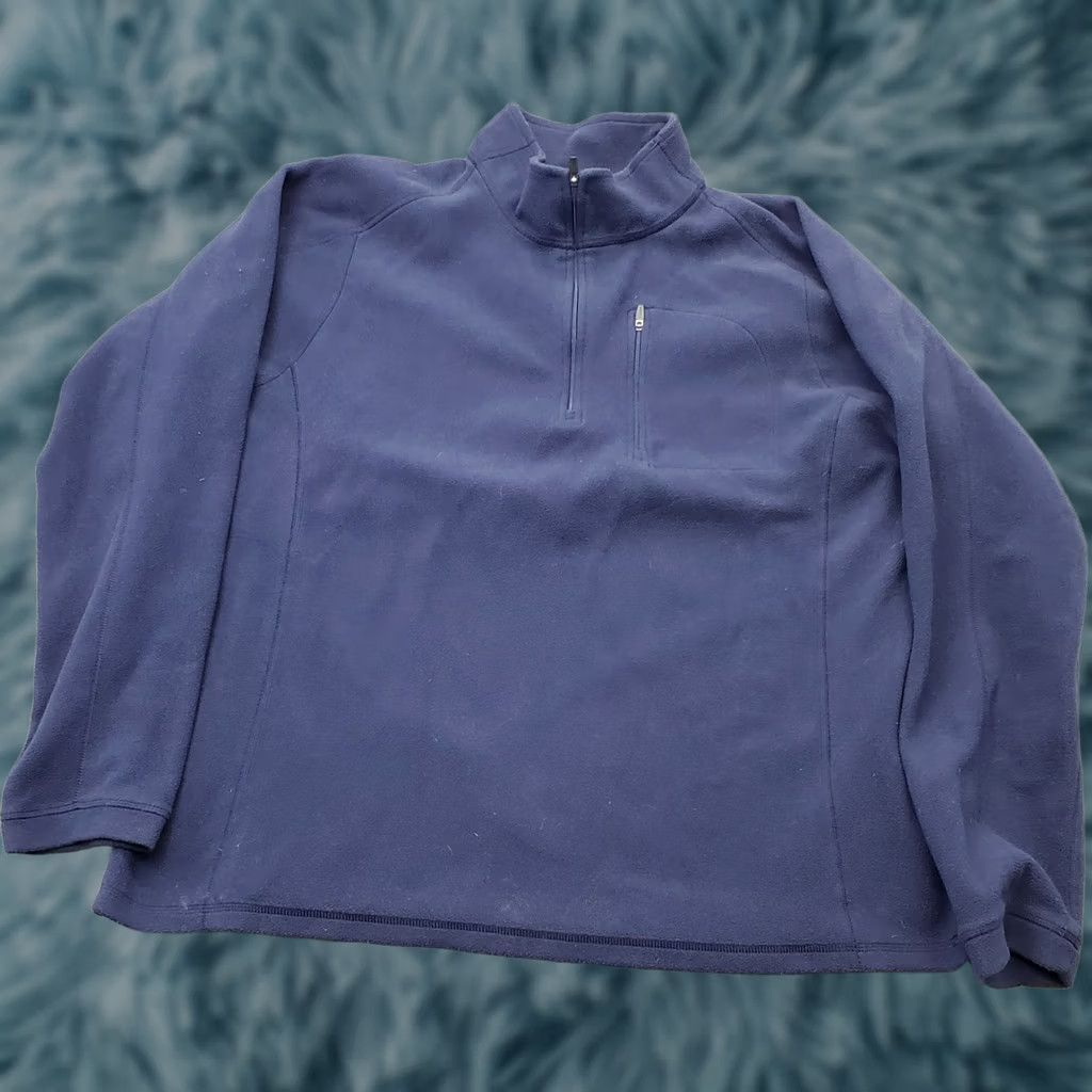 Vintage L.L. Bean Better Sweater Mens XL Blue Fleece Long Sleeve Mock Neck Quarter Zip Size US XL / EU 56 / 4 - 1 Thumbnail