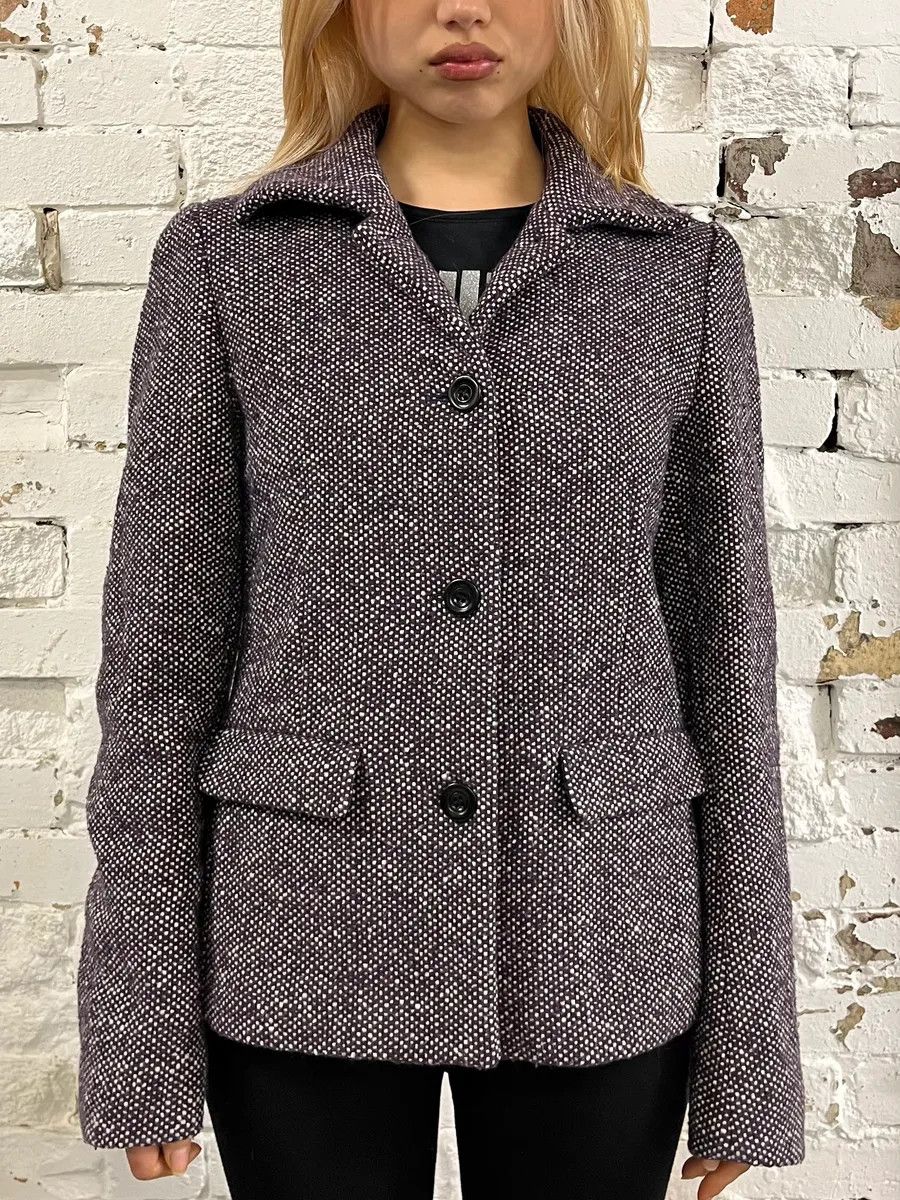 Dries Van Noten 2000s Dries Van Noten Purple Wool Blazer Jacket Size S / US 4 / IT 40 - 1 Thumbnail